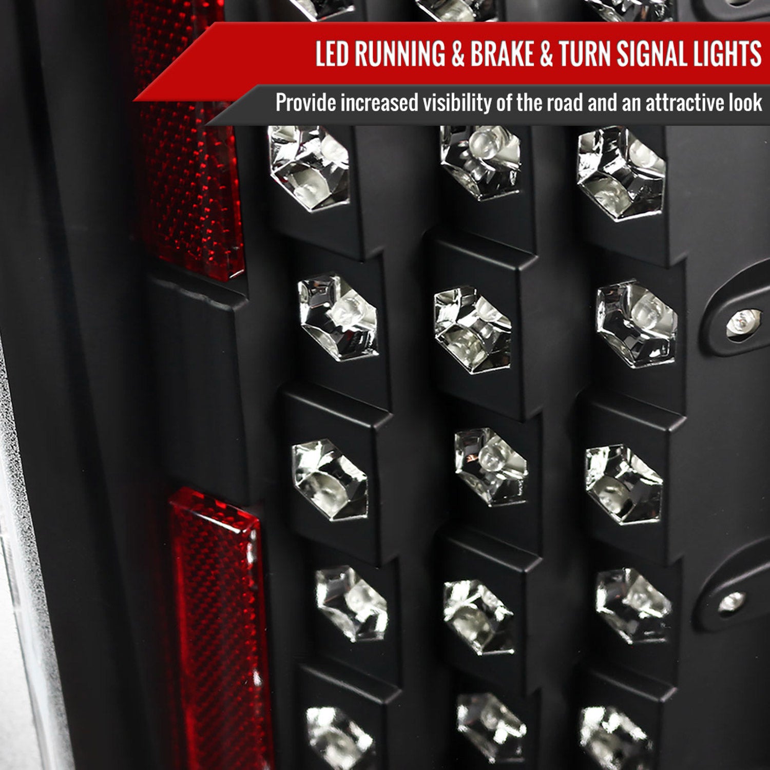 2007-2014 Chevy Silverado LED Tail Lights - OZ Matte Black/Clear Lens