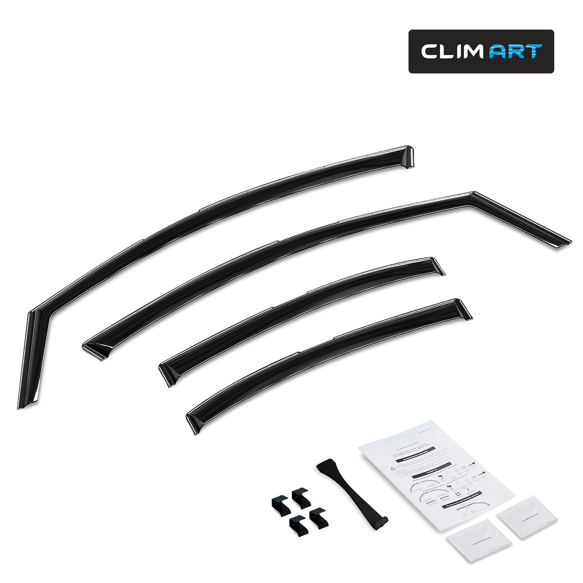 Clim Art Wind Deflectors for Subaru WRX 2022-2026 In-channel Dark Smoke 4Pcs