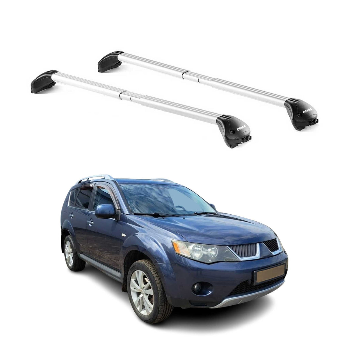 2007-2013 Mitsubishi Outlander Roof Rack Cross Bars Silver