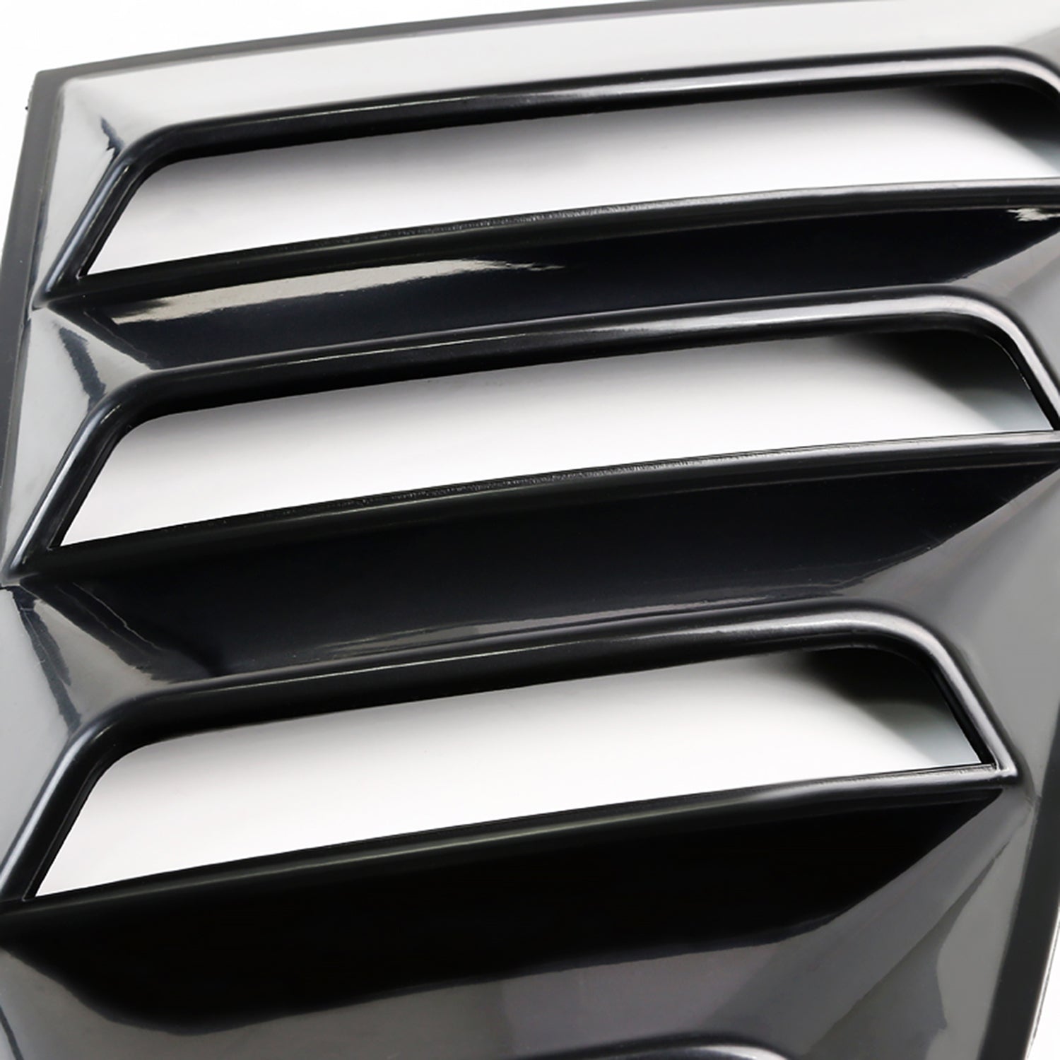 2015-2018 Ford Mustang Black ABS Quarter Side Window Louvers Vent