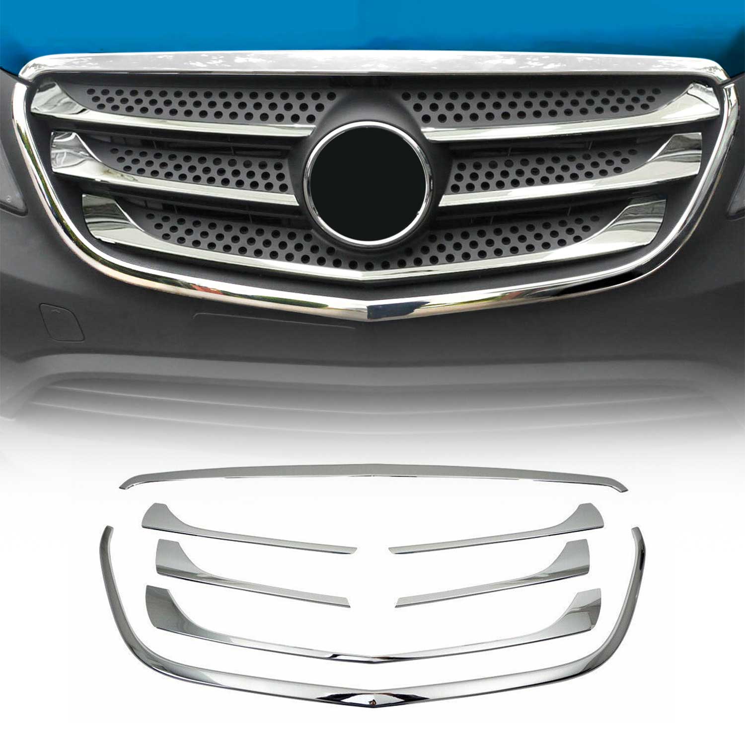 2016-2024 Mercedes Metris Front Bumper Grill Trim Molding Stainless Steel 7x