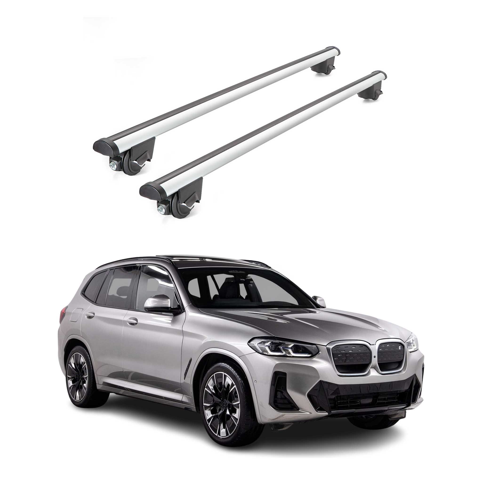 2021-2025 BMW iX3 G08 Roof Rack Cross Bars Luggage 220 Lbs Gray 2 Pcs