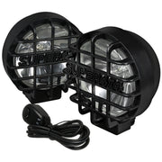 Universal Off Road 6" H3 Black Round Fog Lights w/ Mesh Guard - 2PC