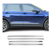 2018-2025 VW Tiguan Allspace Side Door Molding Trim Stainless Steel Silver 4x
