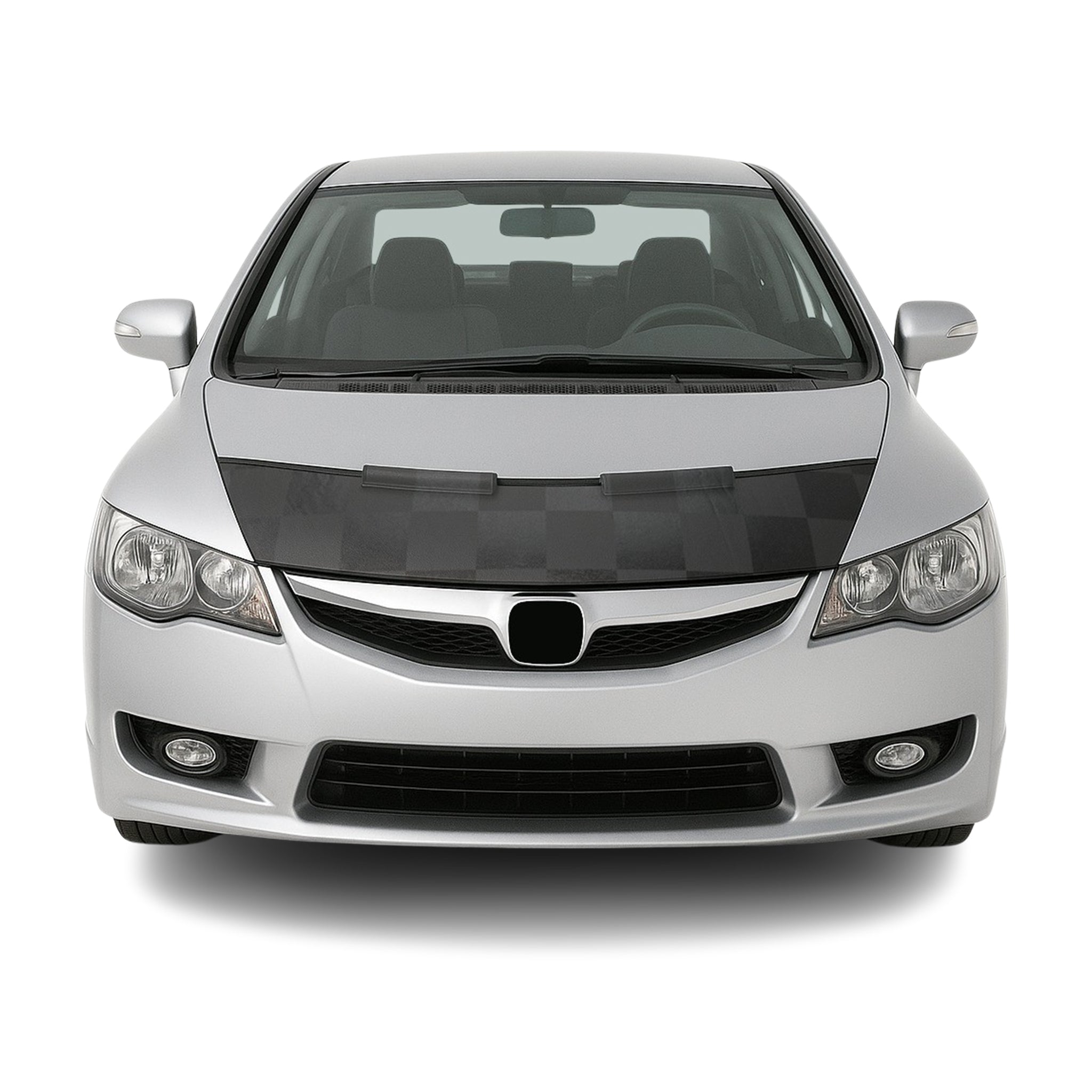 2006-2011 Honda Civic Car Bonnet Mask Hood Bra Black Chequered 1 Pc