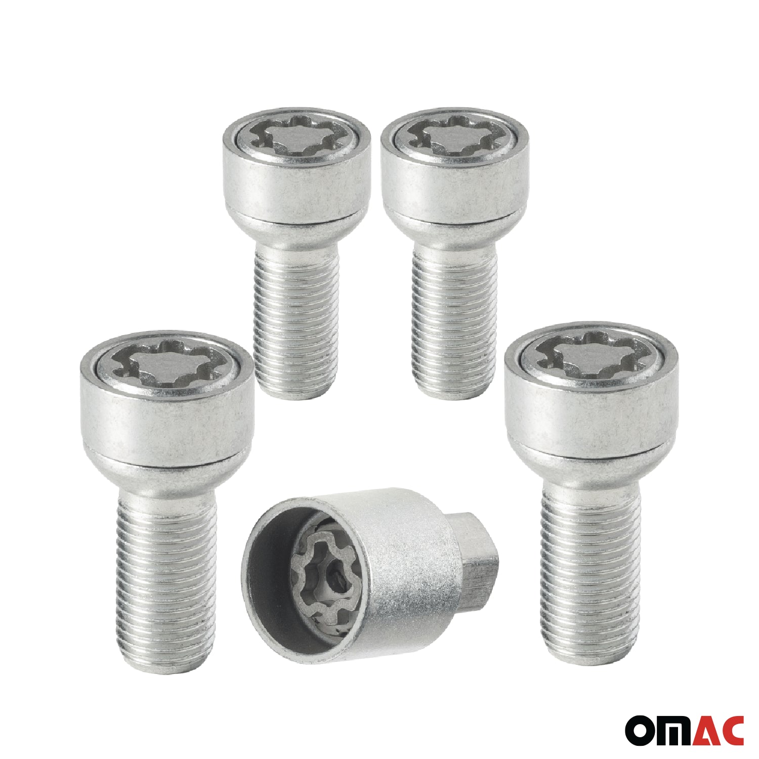 Wheel Lock Kit for Volvo XC60 M14X1,5 Bolt Galvanized Silver 4Locks & 1Key