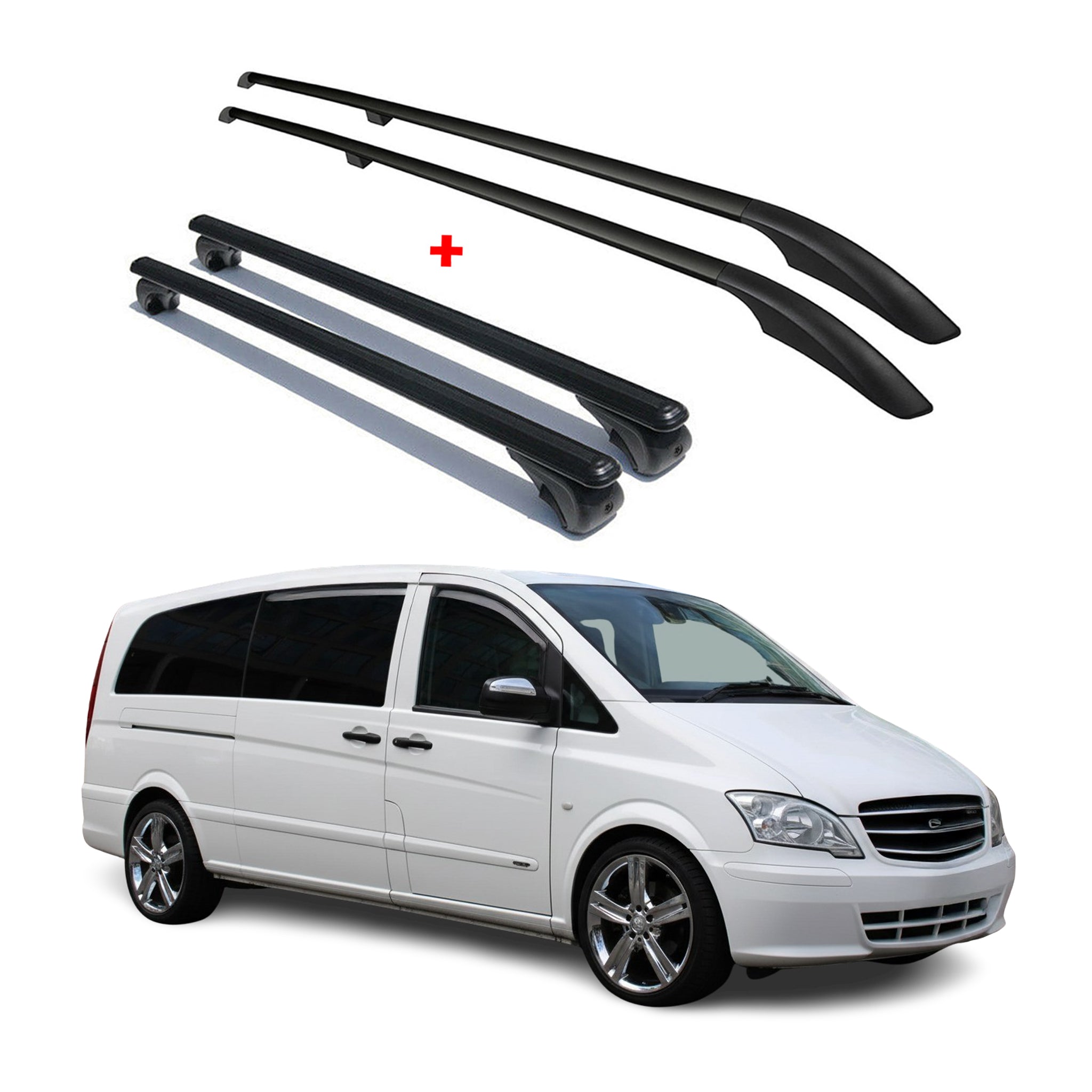 2016-2023 Mercedes Metris L3 LWB Roof Racks & Roof Rack Rails Black