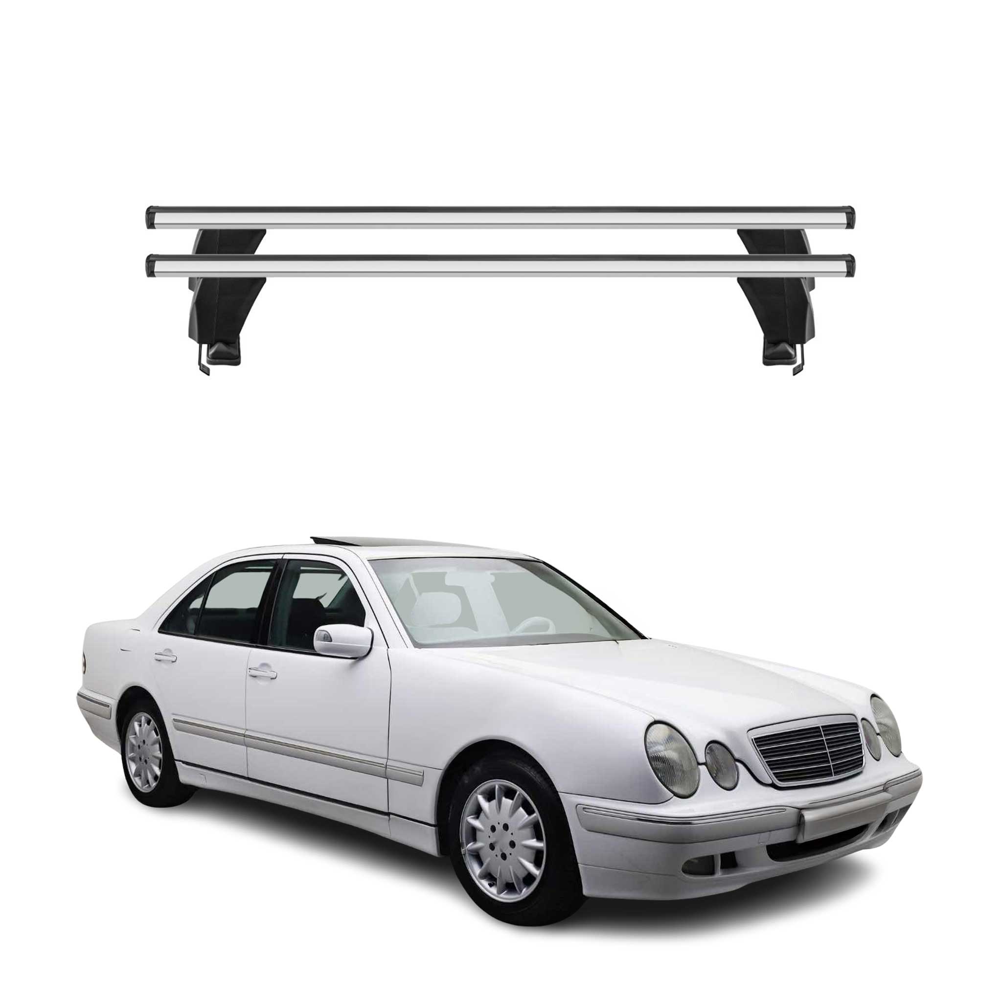 1996-2002 Mercedes E Class W210 Sedan Roof Rack Cross Bars Silver