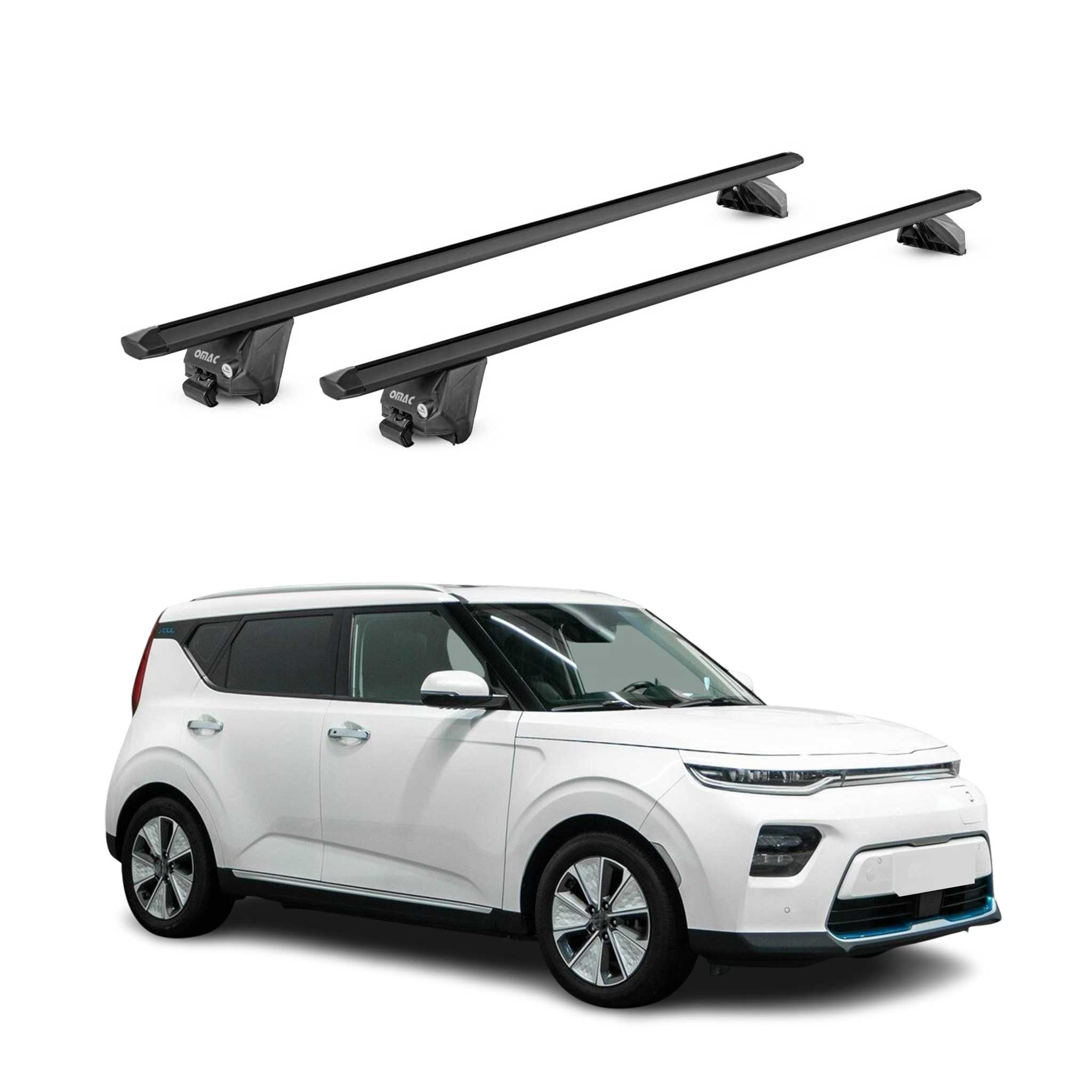 2020-2023 Kia Soul EV Roof Rack Cross Bars Black Luggage Carrier 2 Pcs