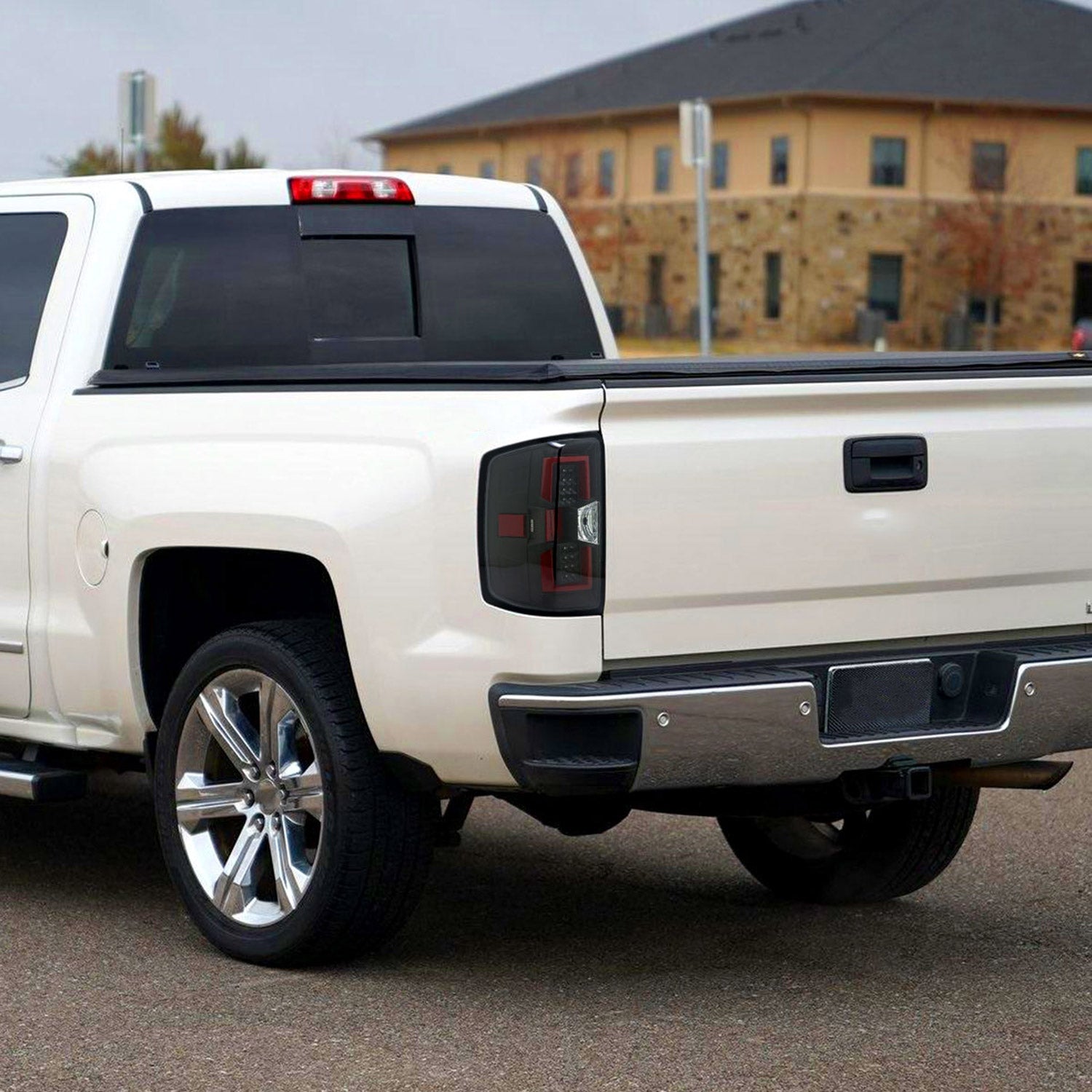 2014-2018 Chevy Silverado 1500 2500HD /Sierra 3500HD Red LED Tail Lights Black
