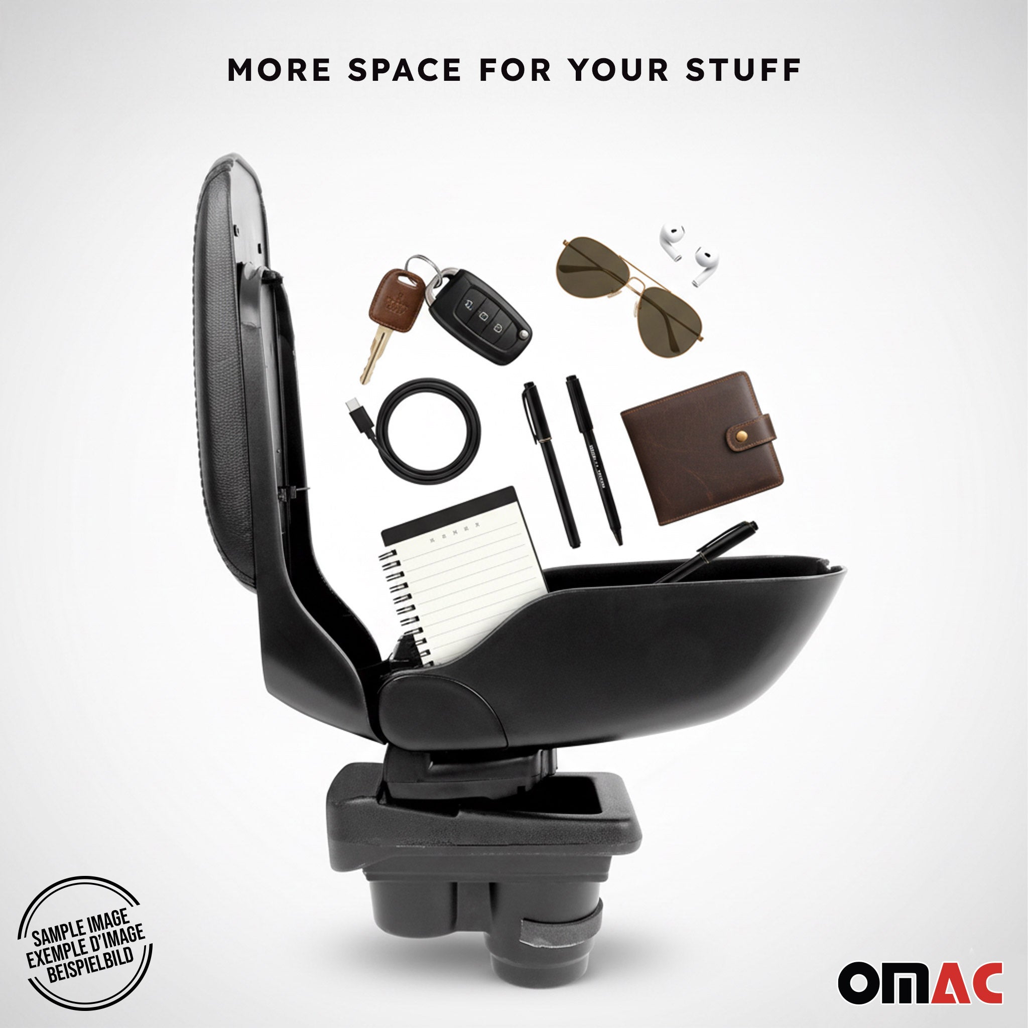 2010-2013 Ford Transit Connect Black Center Console Armrest Plastic Leather