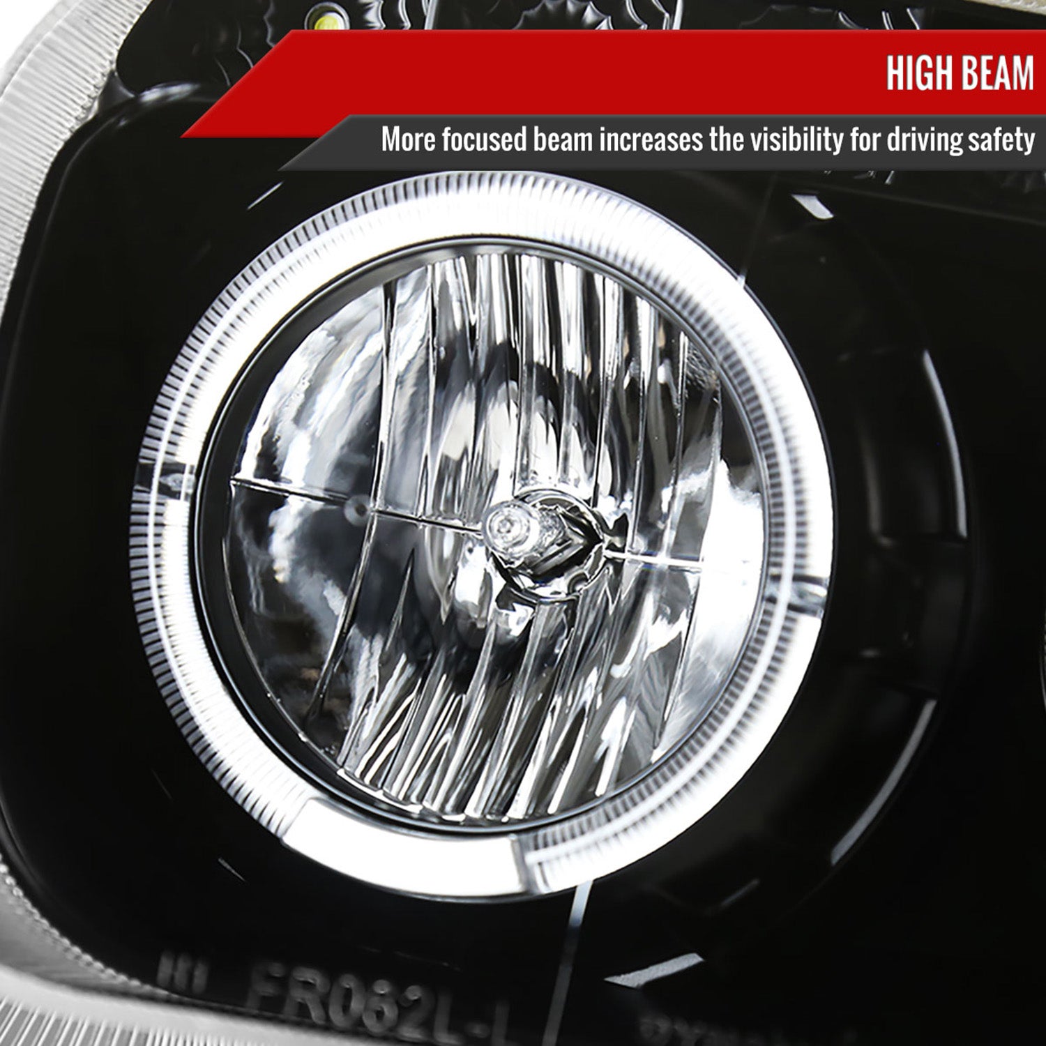 2005-2007 Ford Escape Dual Halo Projector Headlights SMD LED Light Strip Black