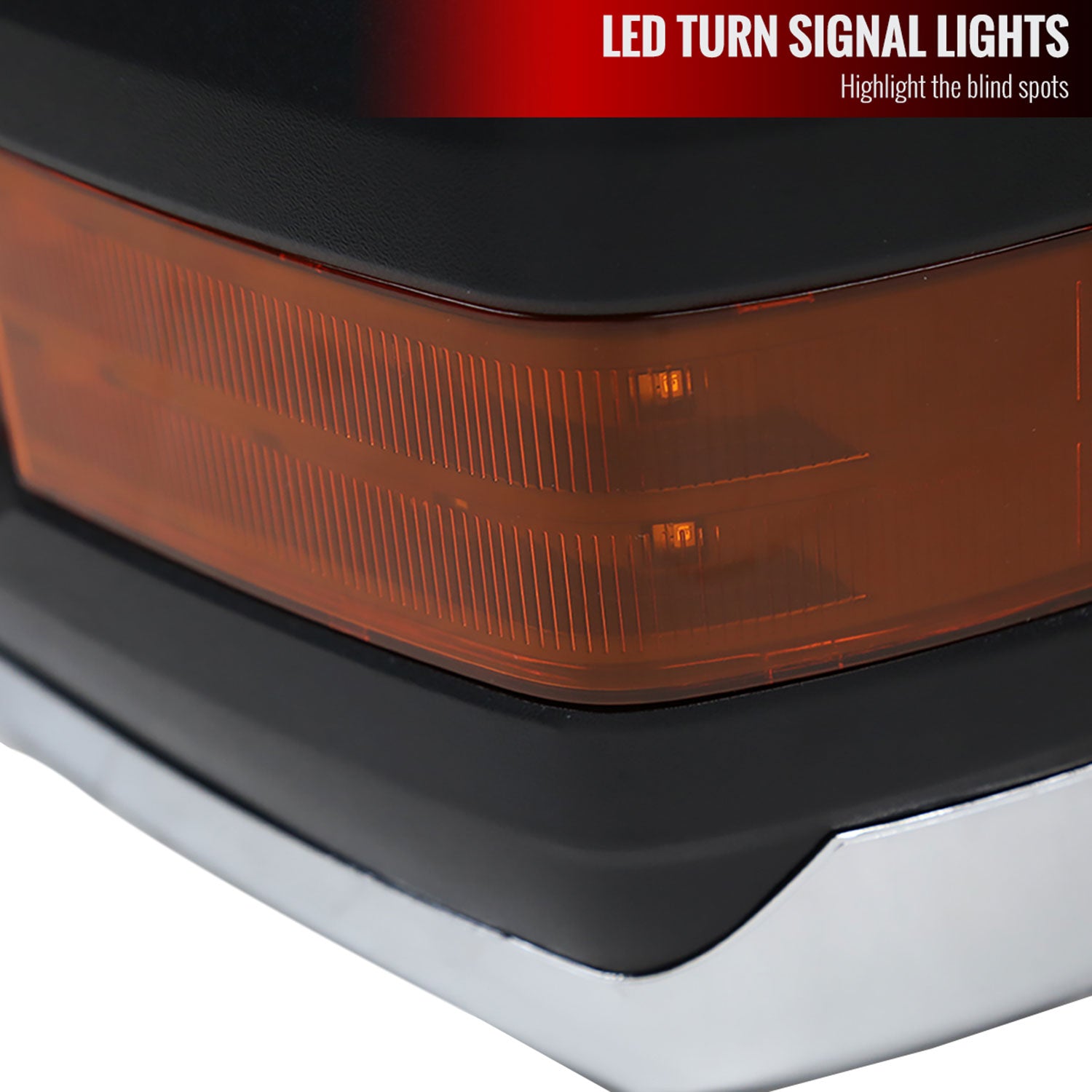 2007-2017 Toyota Tundra/ 08-2017 Sequoia Chrome Heated BSM Towing Mirrors Amber