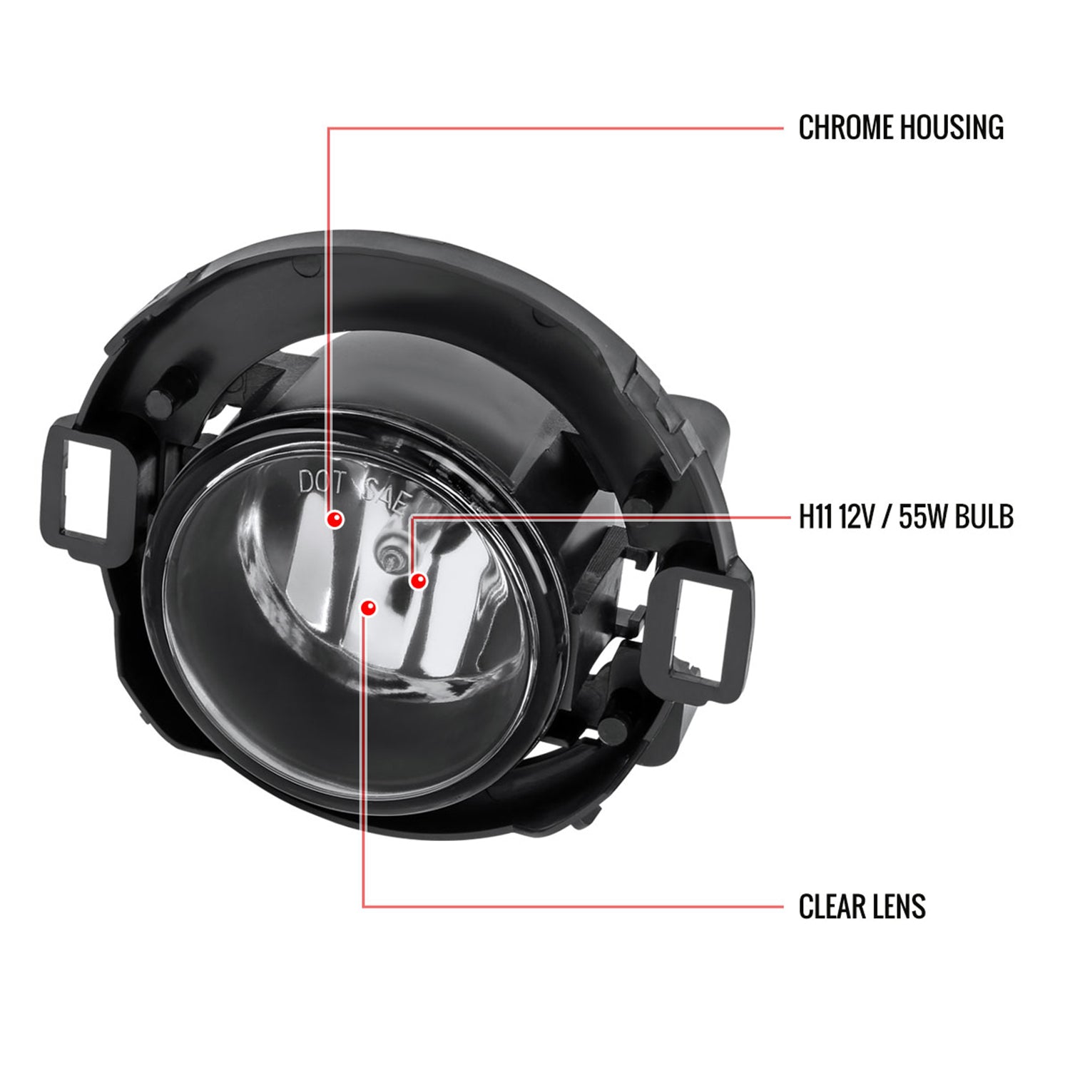 2005-2019 Nissan Xterra/Frontier H11 Fog Lights Switch & Wiring Harness Chrome