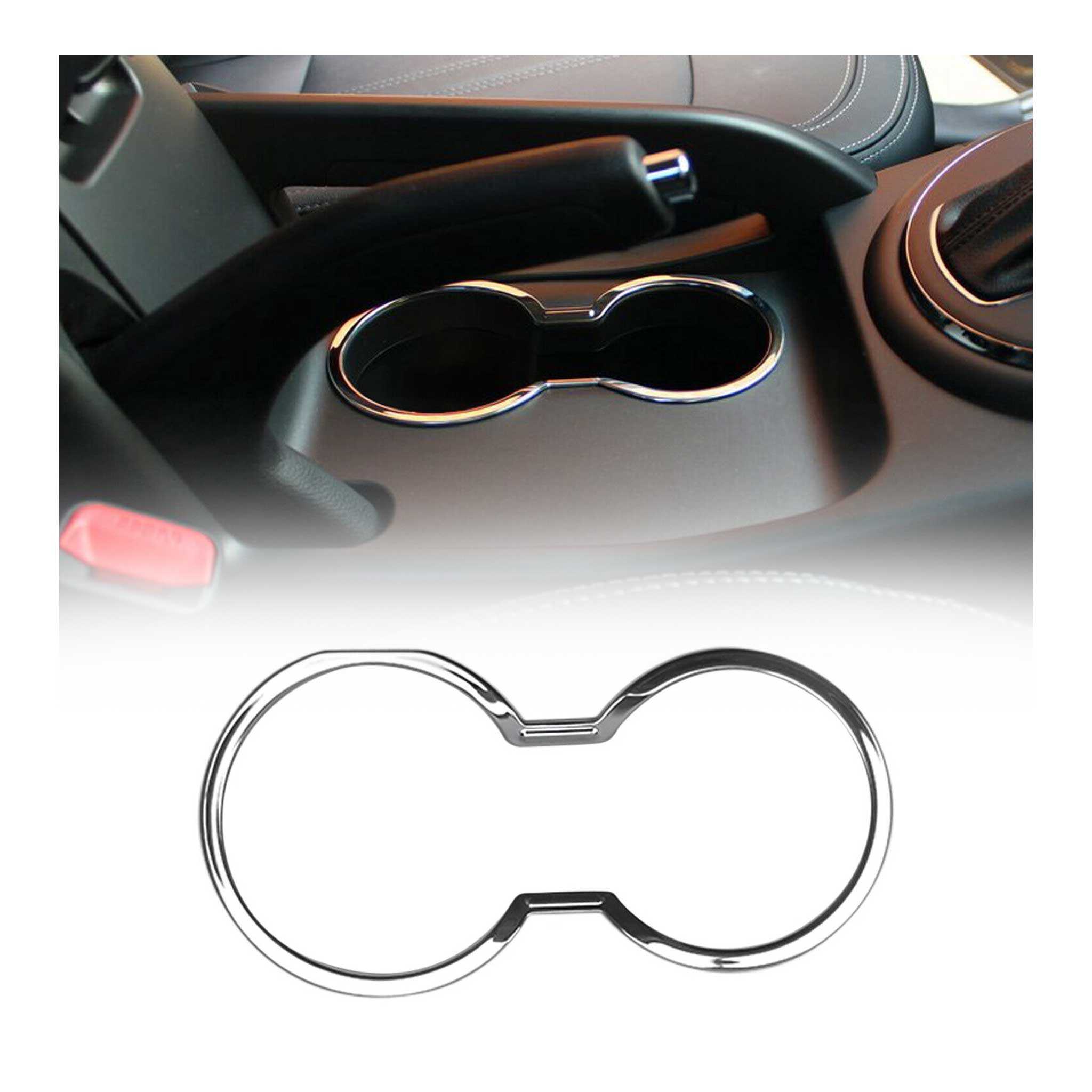 2011-2016 Kia Sportage Cup Holder Frame Inner Molding Trim Silver Stainless Steel 1Pc