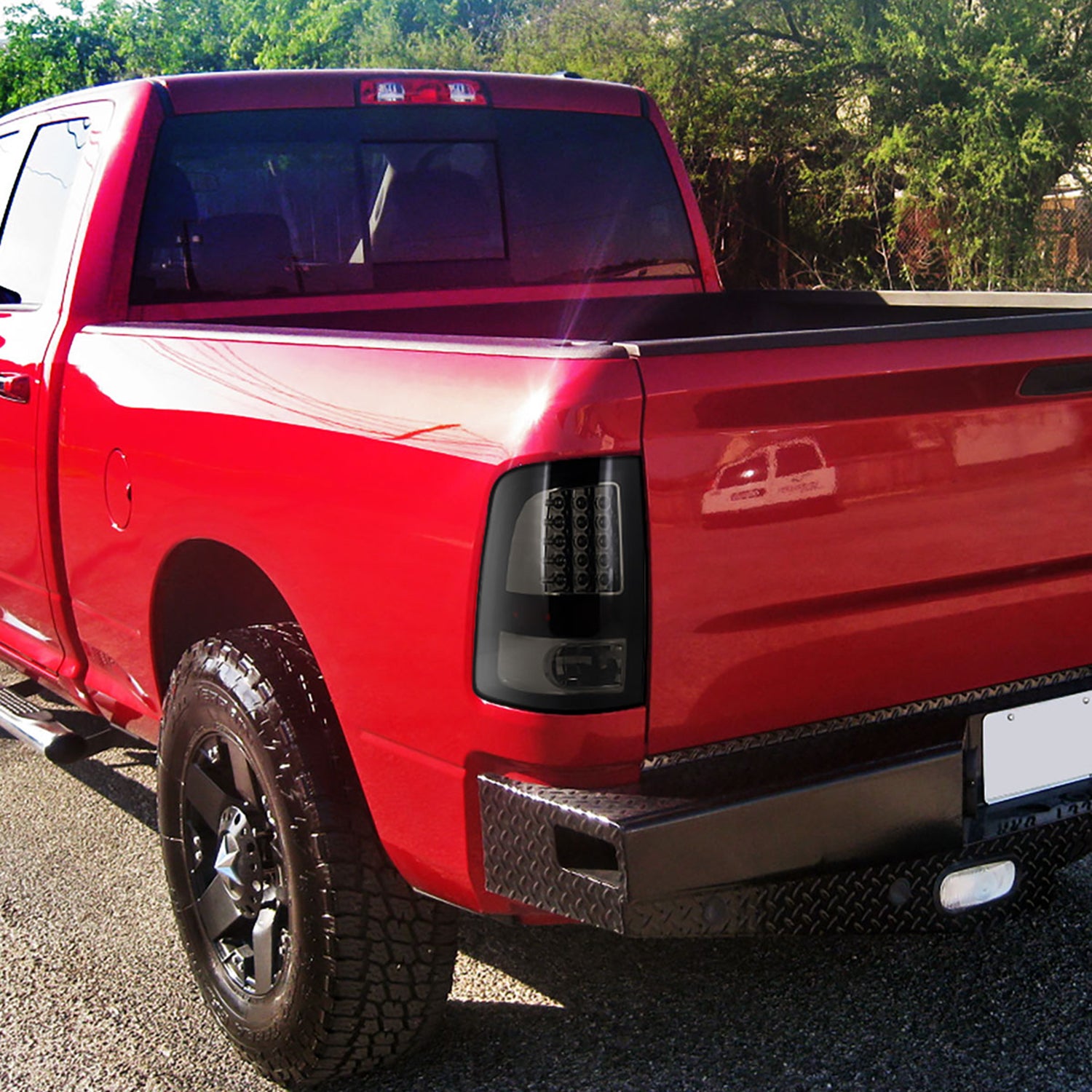 2009-2018 Dodge RAM 1500 RAM 2500 3500 LED Tail Lights Glossy Black/Smoke