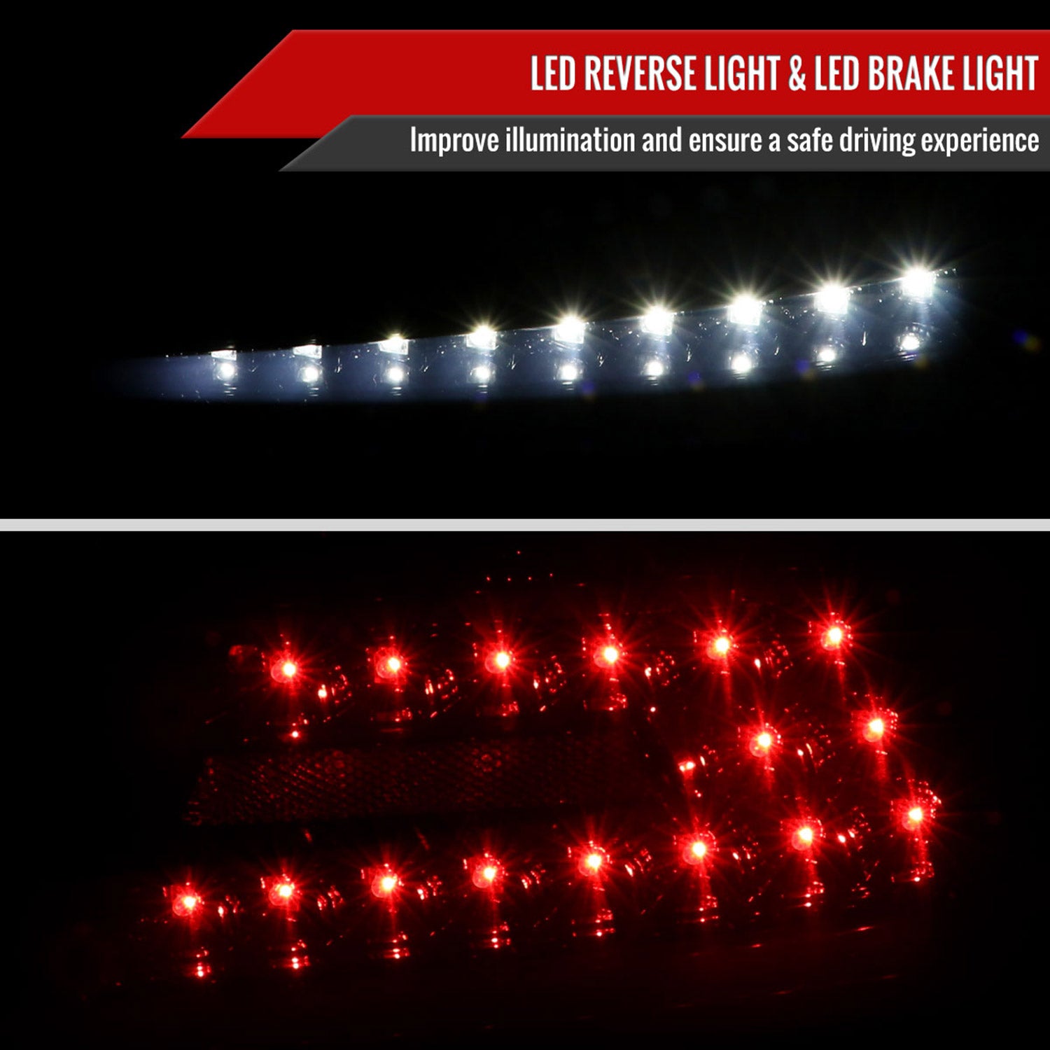 2015-2021 Subaru WRX Sequential White Bar LED Tail Lights Glossy Black/Smoke