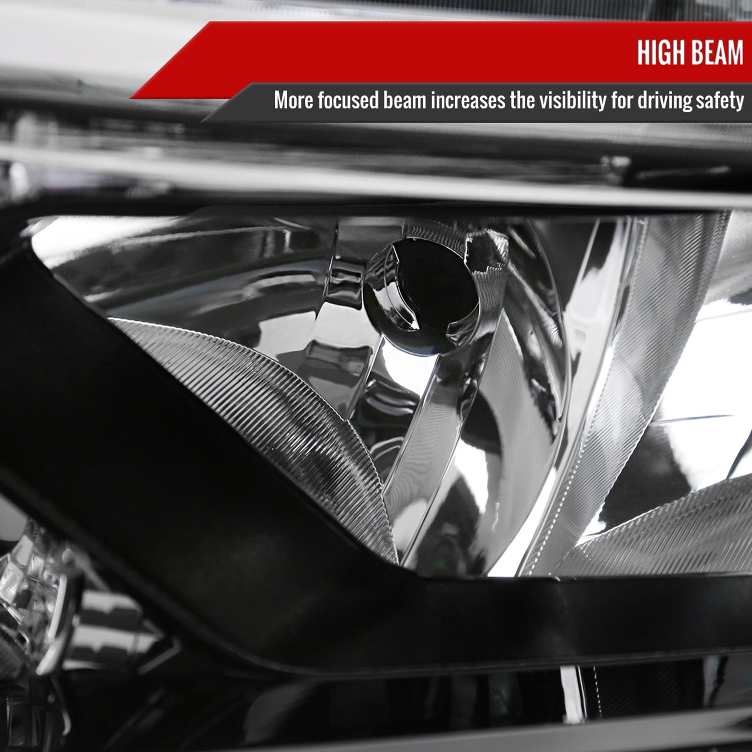 2014-2016 Nissan Rogue LED Strip Factory Style Headlights Matte Black/Clear