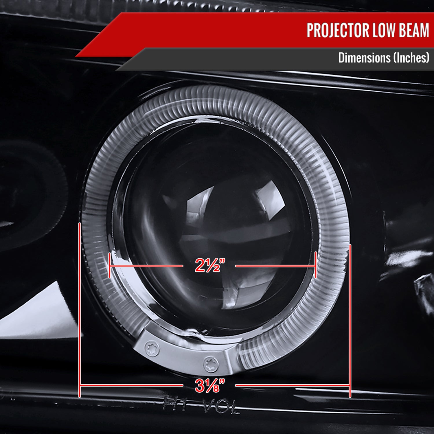 1994-2001 Dodge RAM 1500 2500 3500 Dual Halo Projector Headlights Black/Smoke