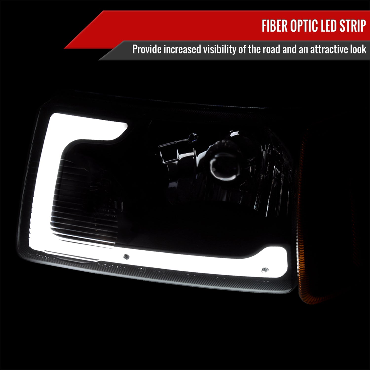 2001-2011 Ford Ranger LED Bar Factory Headlights Amber Corner Lamp Matt Black