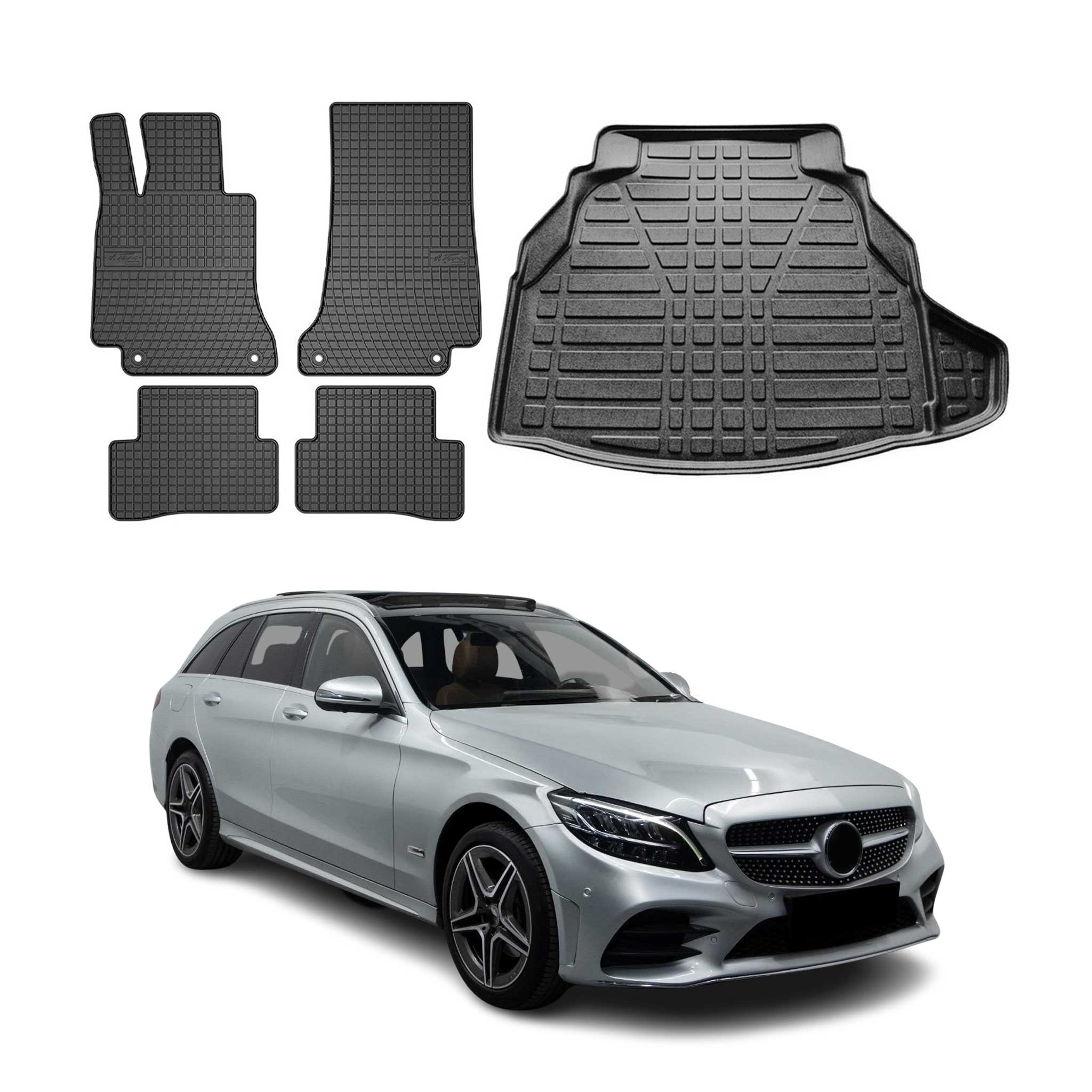 2015-2021 Mercedes C Class S205 Floor Mats & Cargo Liner Full Set All Weather