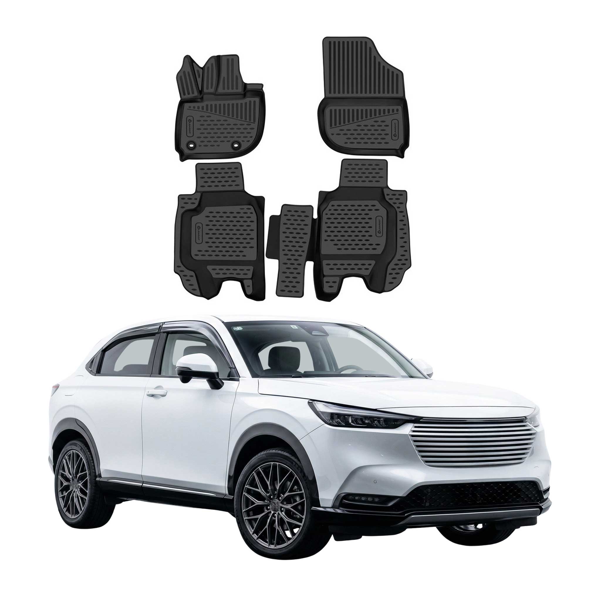 OMAC Floor Mats Liner for Honda HR-V 3.gen 2023-2026 Rubber TPE Black 4Pcs