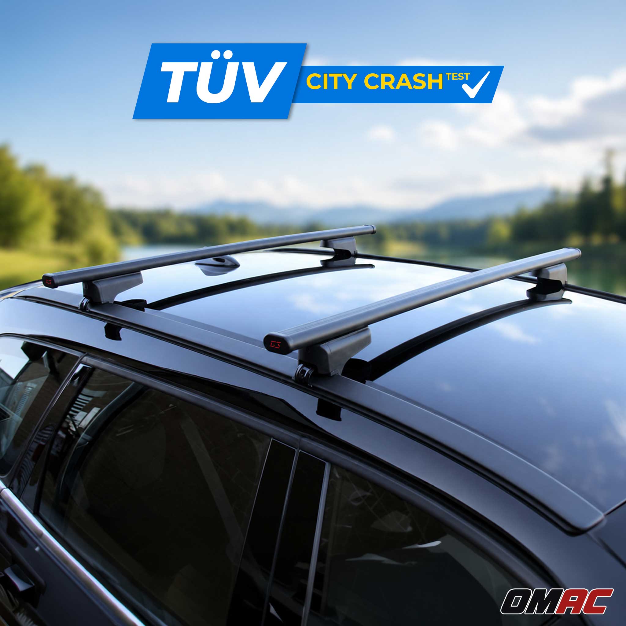 G3 Roof Racks for Audi Q4 e-tron 2022-2026 Steel Lockable 2Pcs Black