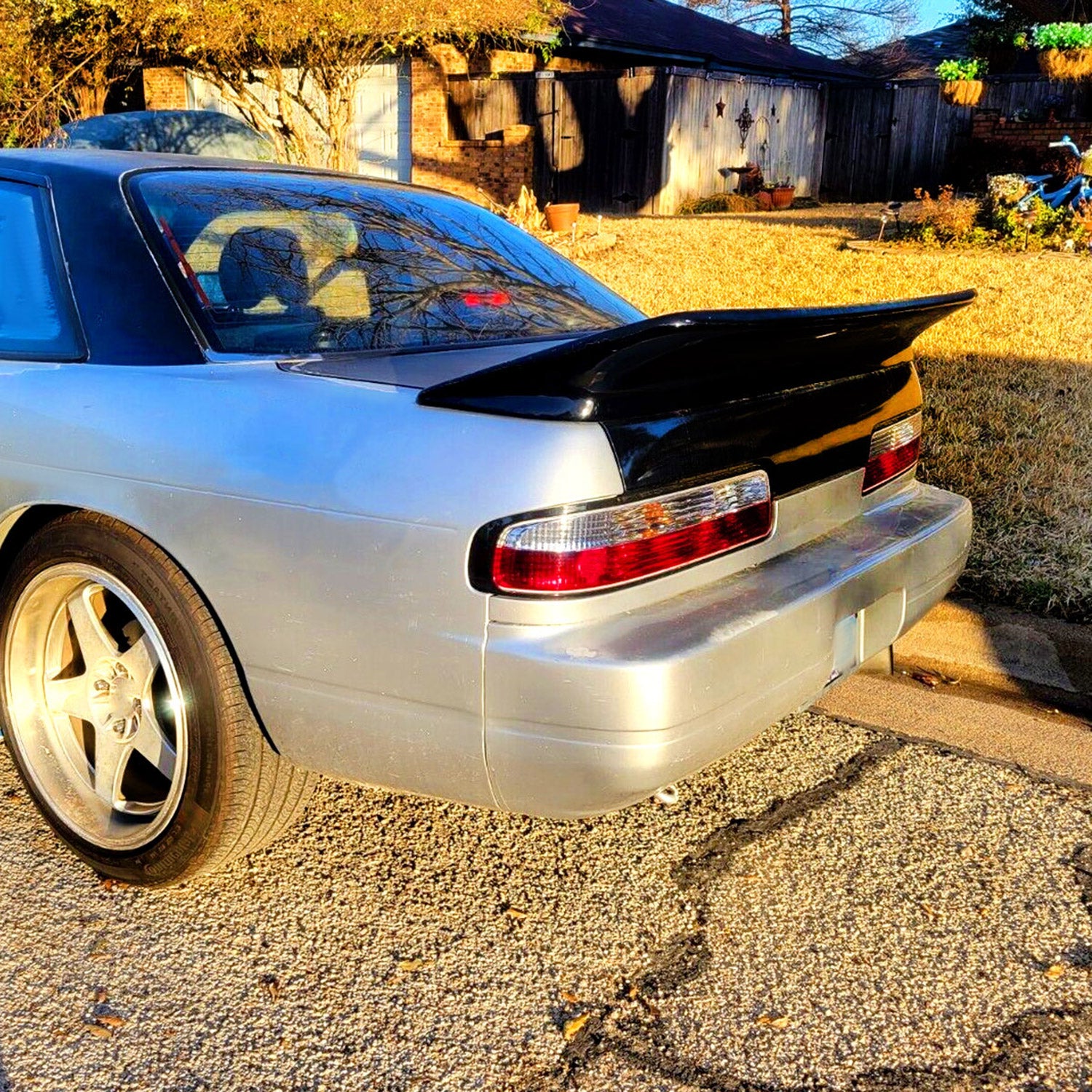 1989-1994 Nissan 240SX S13 Coupe Tail Lights Chrome Housing/Red Clear Lens