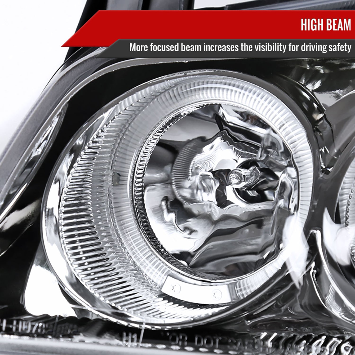 2004-2006 Nissan Sentra Dual Halo Projector Headlights Chrome/Clear Lens