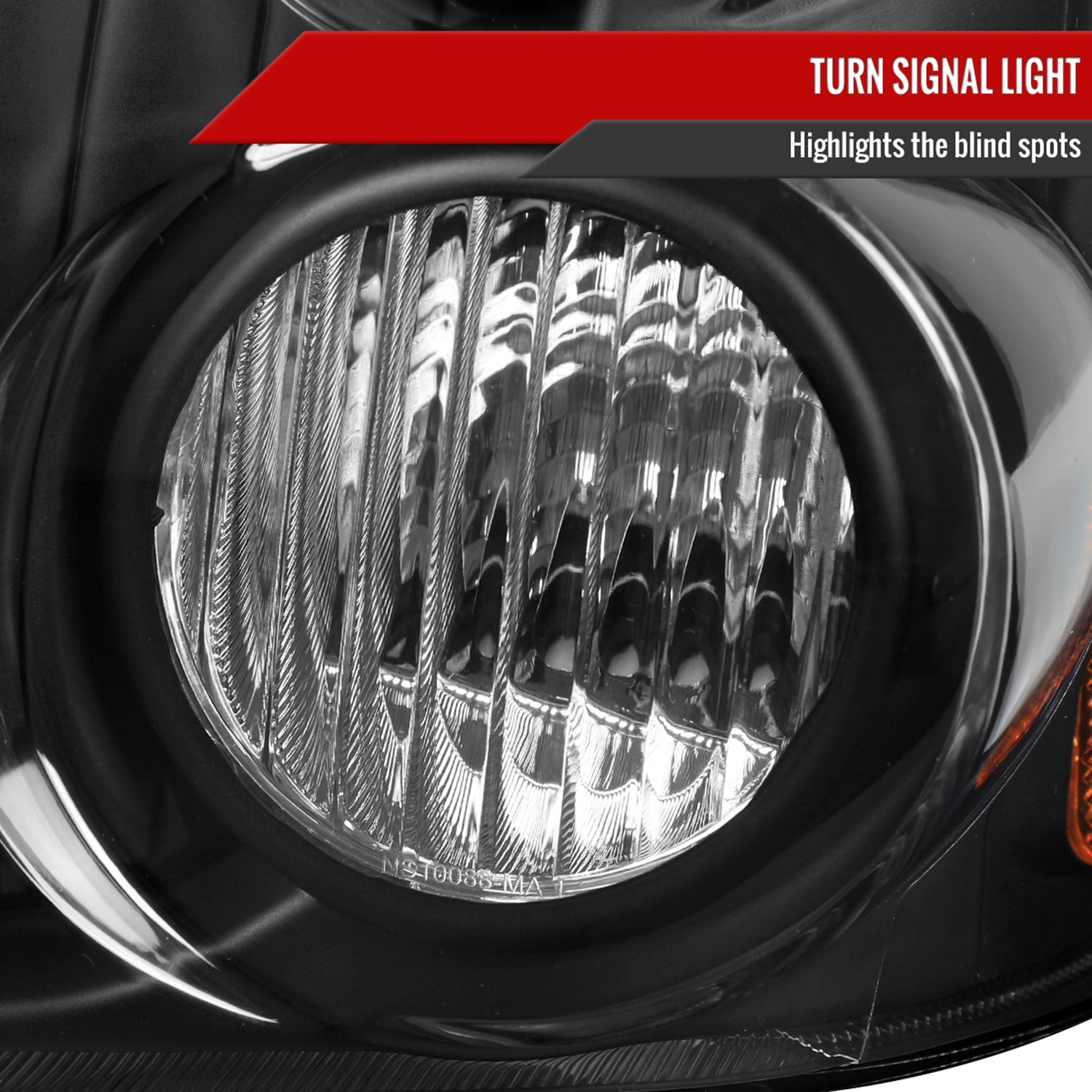 2001-2004 Nissan Frontier XE Factory Style Headlights Matte Black/Clear Lens