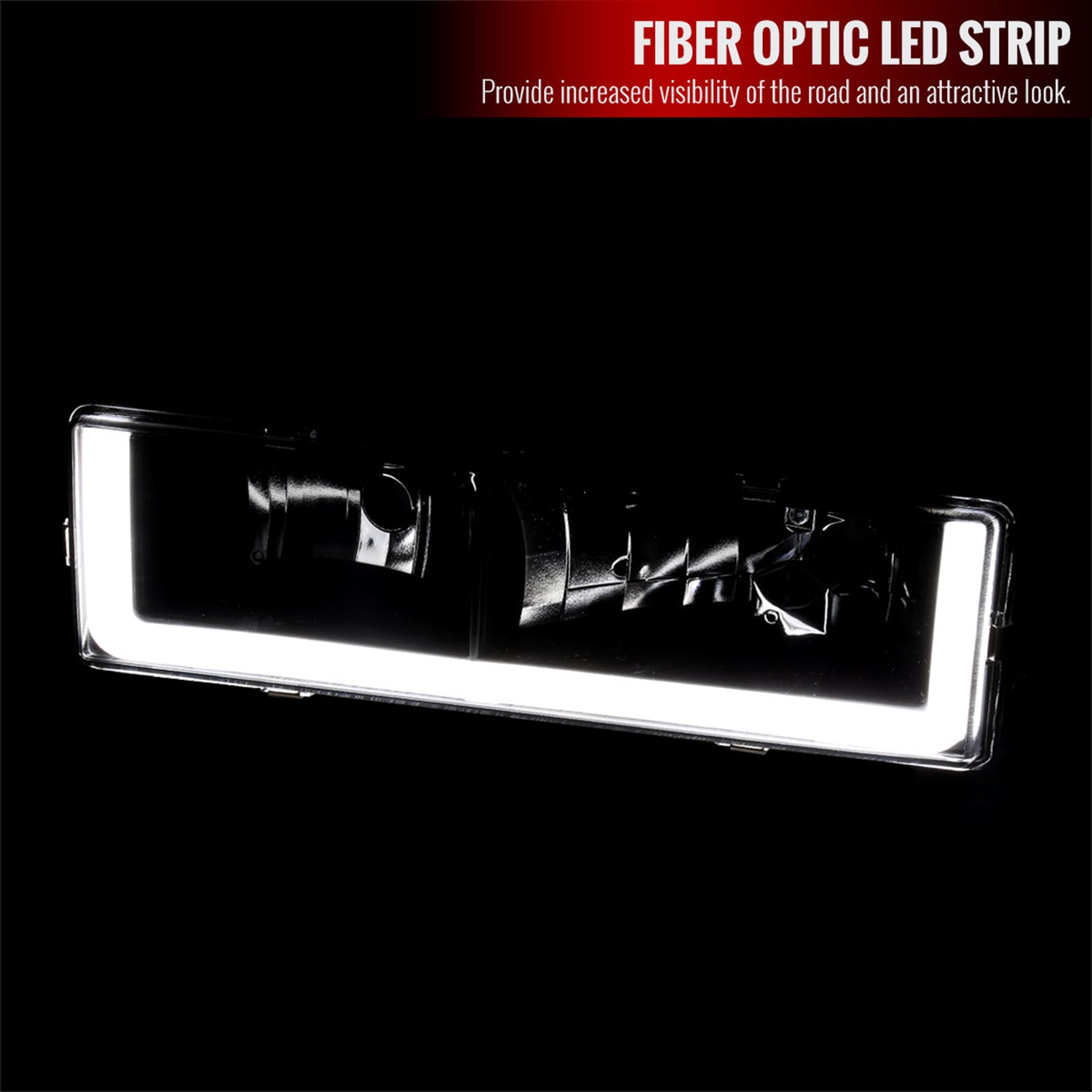 1988-1998 Chevy C/K C10/Tahoe/Sierra/Yukon/Suburban LED Headlights Matte Black