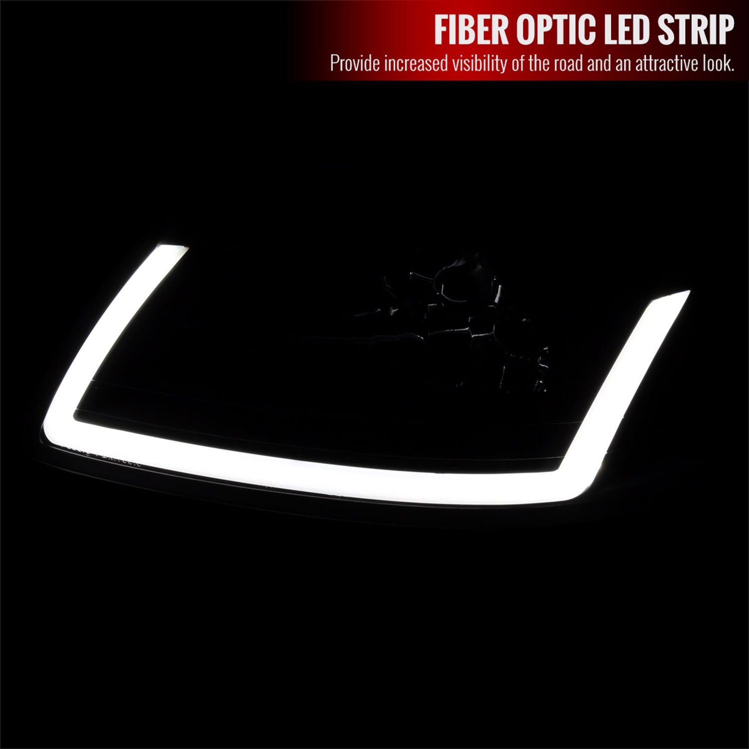 1999-2004 Ford Mustang LED Bar Factory Headlights Amber Reflector Matt Black