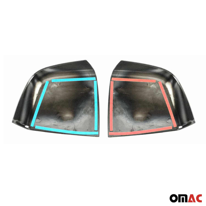 Side Mirror Cover Caps Fits for RAM ProMaster City 2015-2022 Chrome Dark