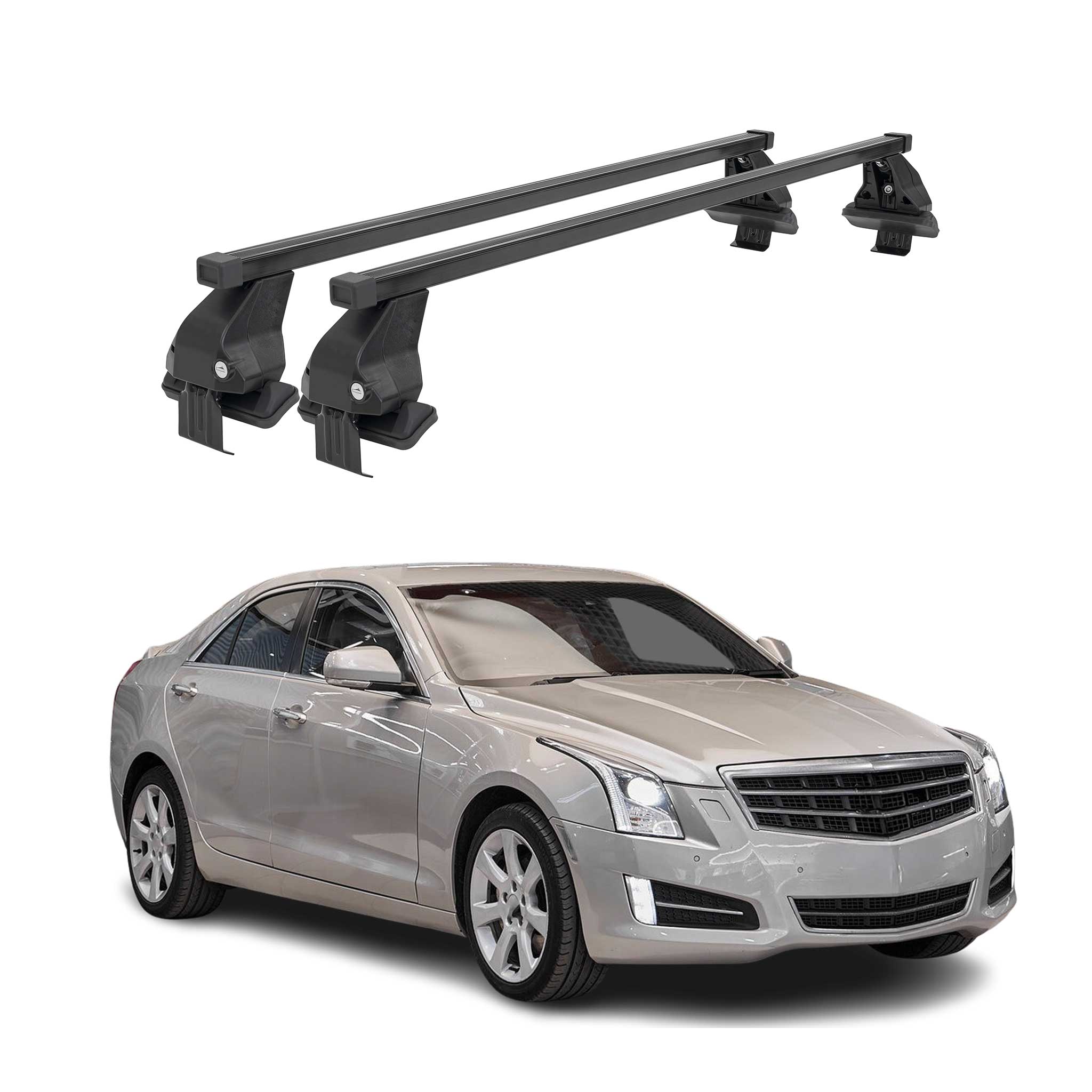 2013-2019 Cadillac ATS Sedan Roof Rack Cross Bars Black
