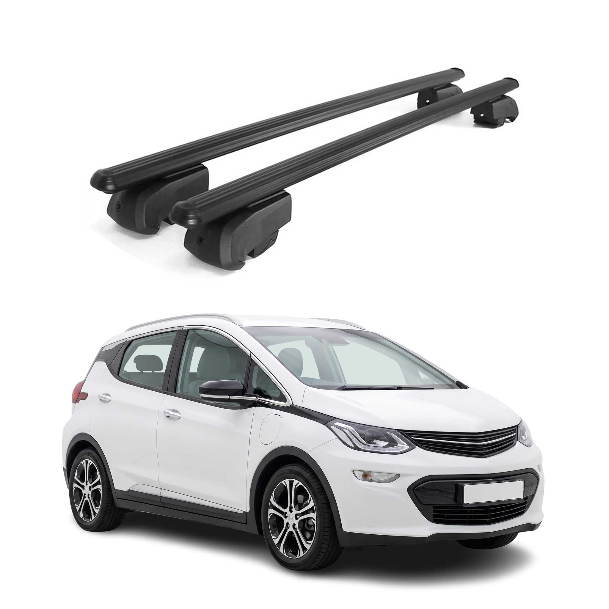 Roof Racks Cross Bars Carrier for Chevrolet Bolt EV 2017-2023 Hatchback Black 2x