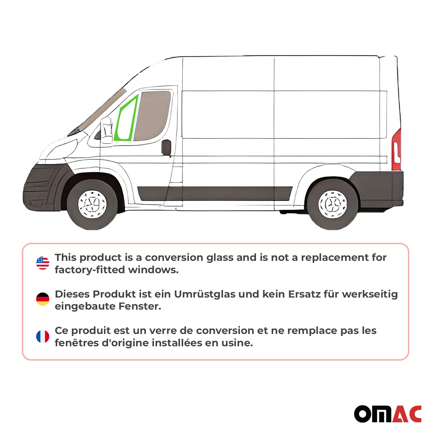 2014-2025 RAM ProMaster Quarter Window Glass Left Driver Side L1 L2 L3 L4