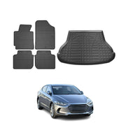 2011-2016 Hyundai Elantra Floor Mats & Cargo Liner Full Set All Weather Black