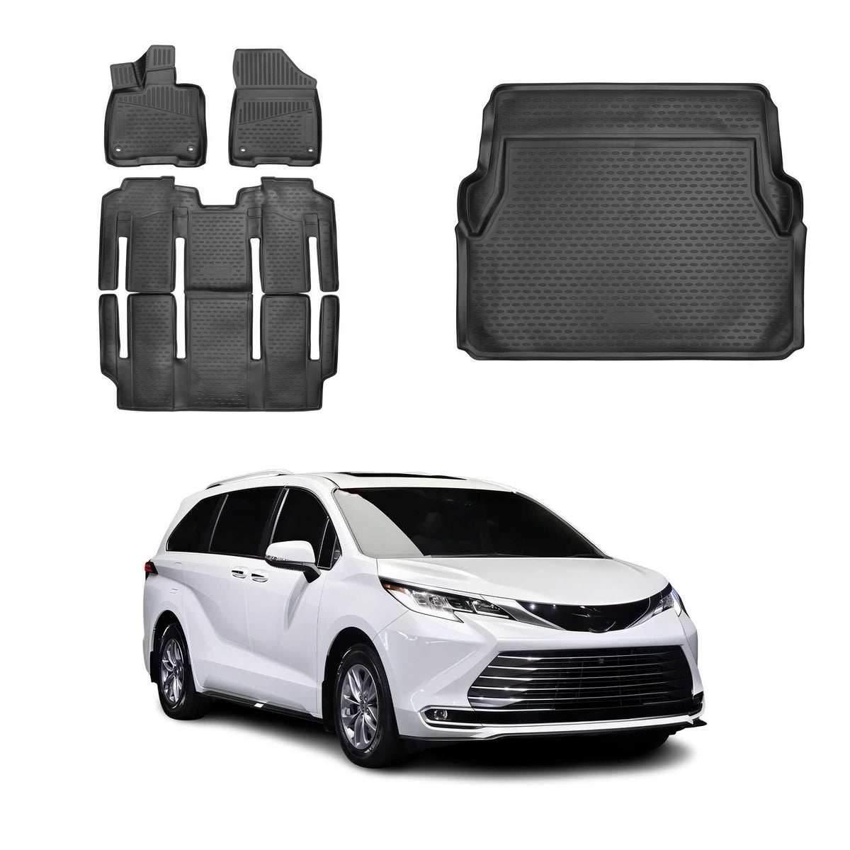 OMAC Floor Mats & Cargo Liners for Toyota Sienna 2021-2026