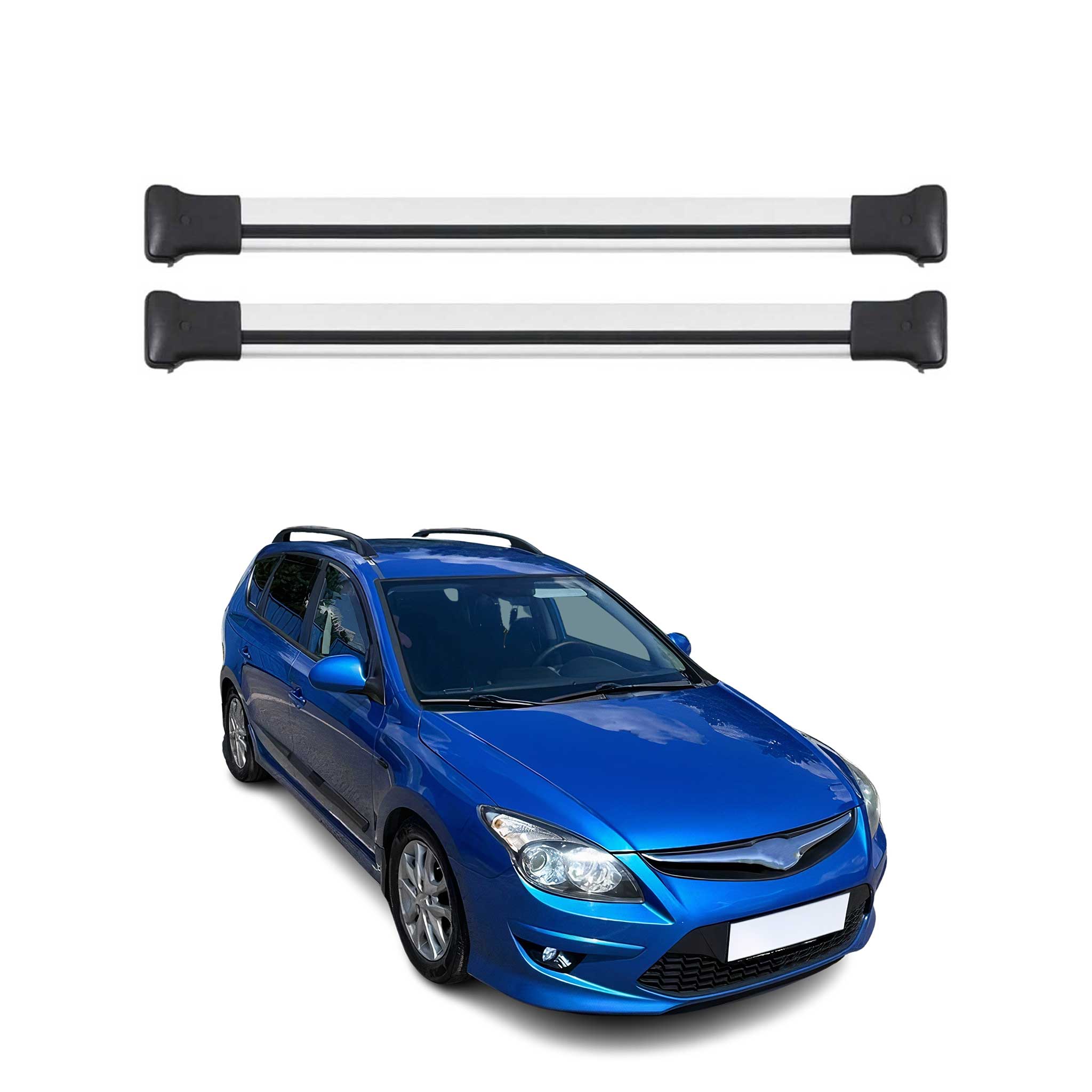 2009-2012 Hyundai Elantra Touring Roof Rack Cross Bars Silver