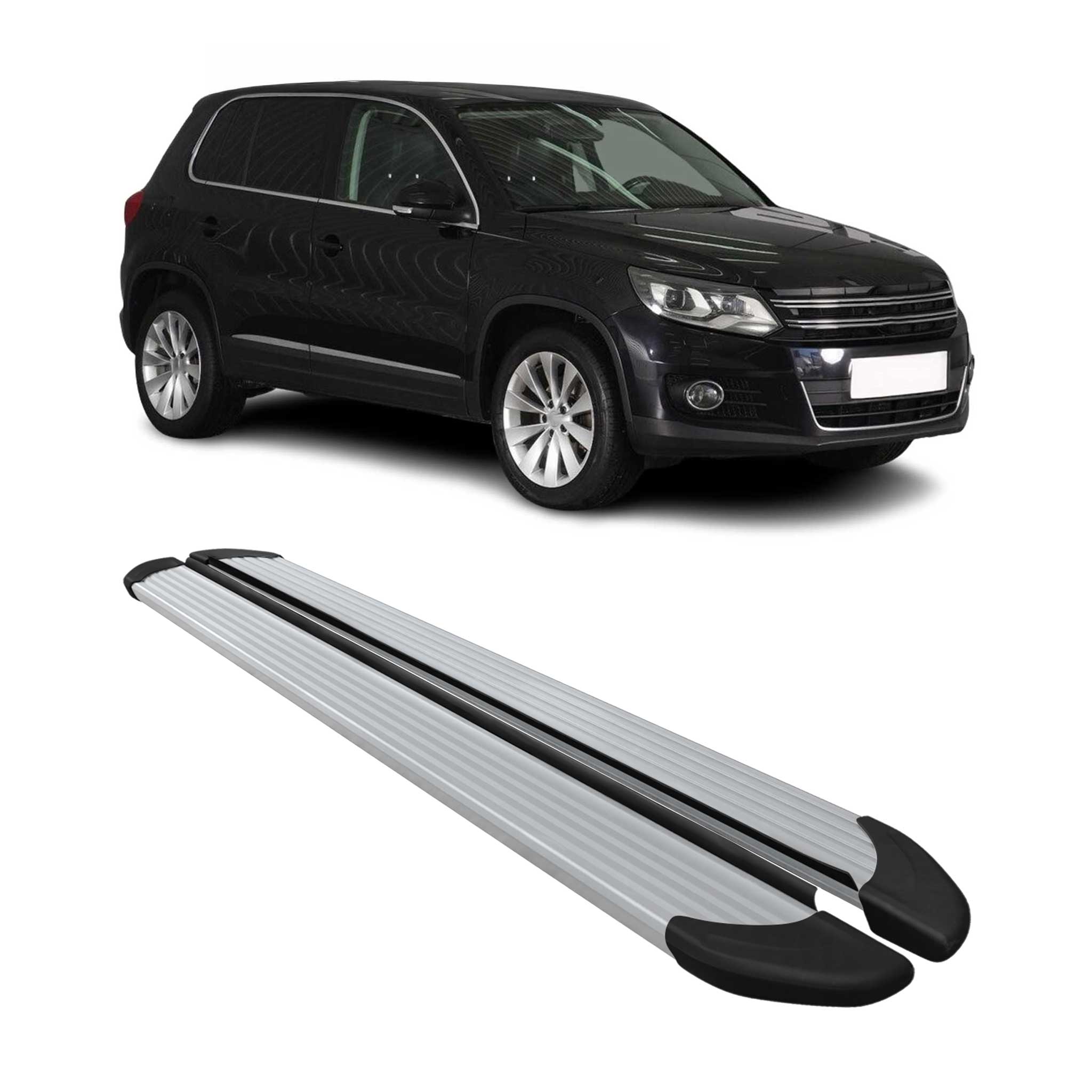 2009-2017 VW Tiguan Running Boards Side Steps Silver