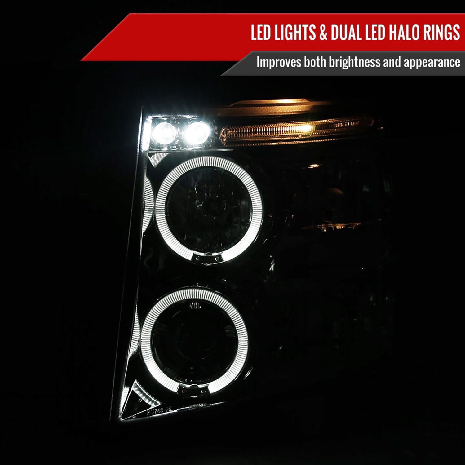 2007-2013 Chevy Silverado 1500/ 2500HD 3500HD Dual Halo Headlights Chrome