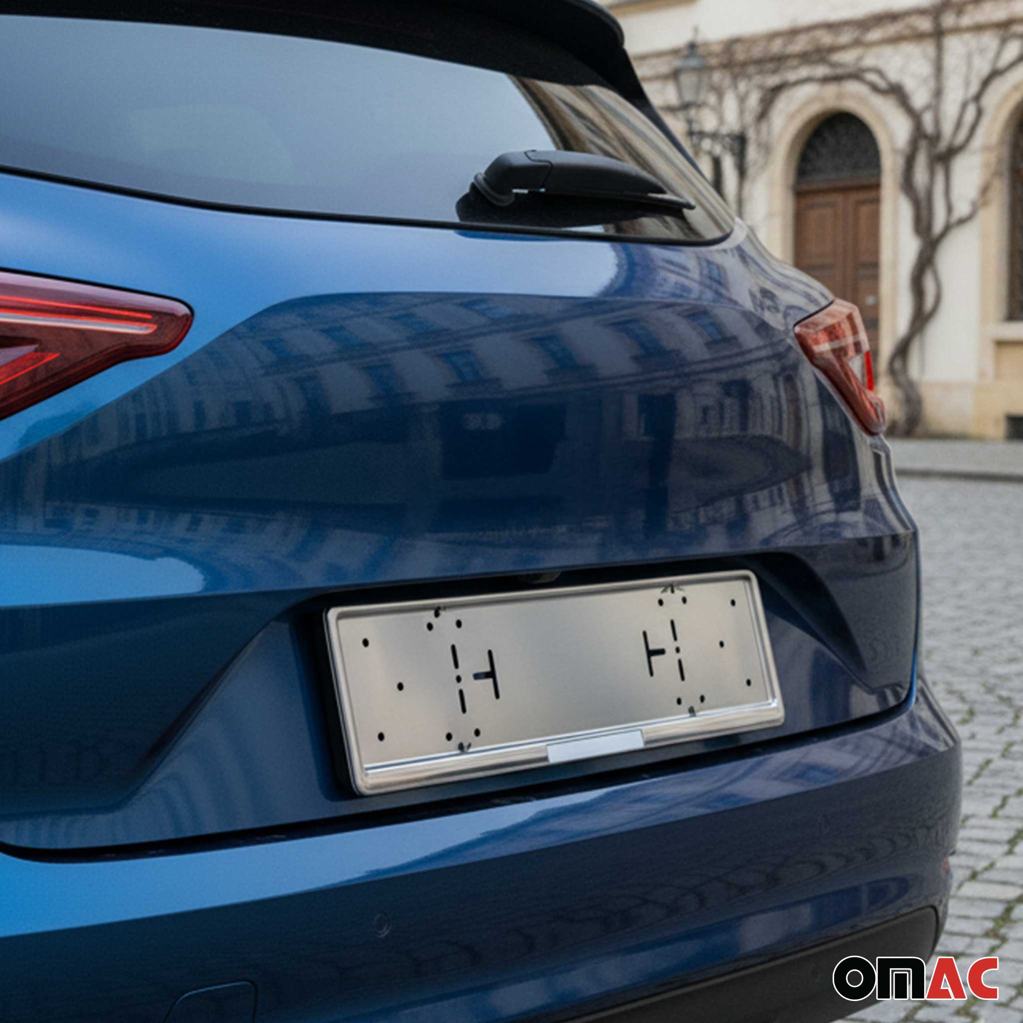 2 Pcs Chrome License Plate Frame Holder Stainless Steel fits European Models