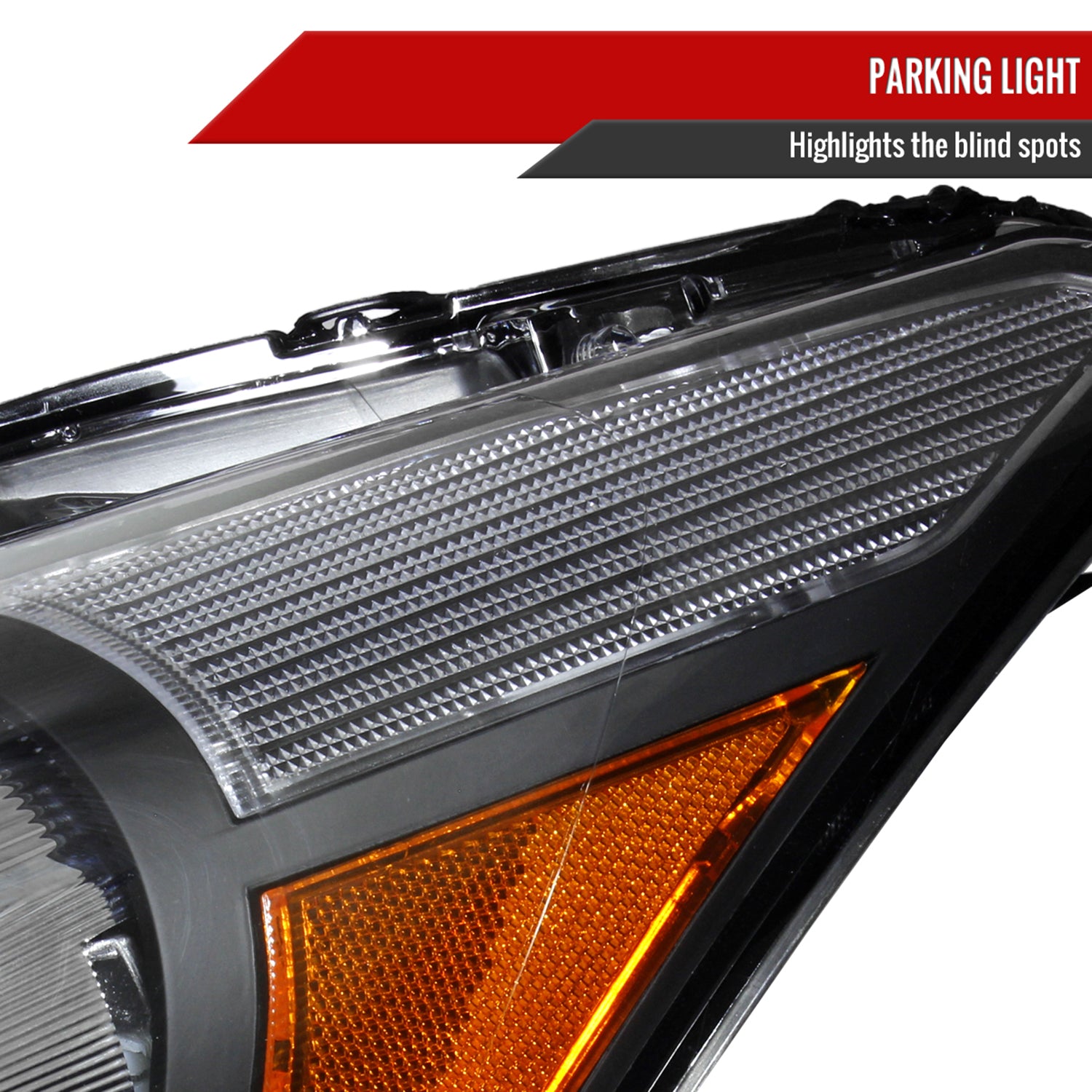 2008-2012 Honda Accord Sedan Factory Crystal Headlights Amber Reflector Black