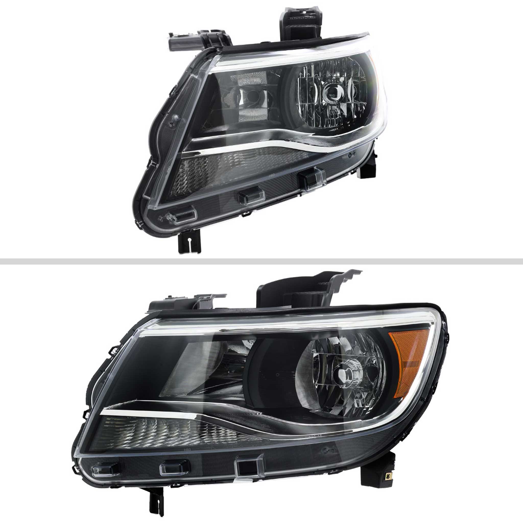 For Chevrolet Colorado 2015-2022 Factory Style Headlights Black Chrome Housing Clear Lens