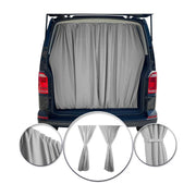 Ford E-Series Trunk Tailgate Curtains Gray 2 Privacy Curtains