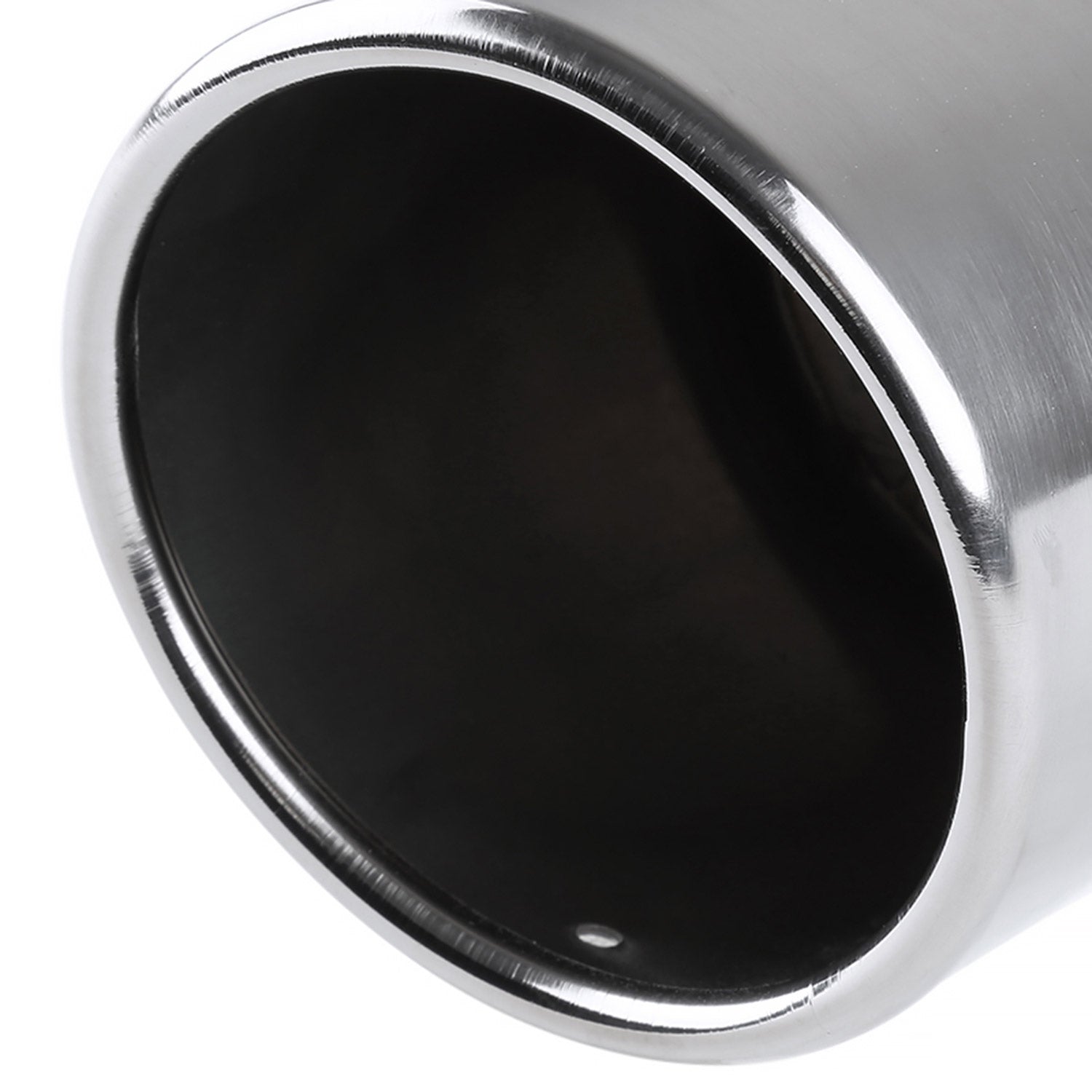 Universal 2.5" Inlet/4.125" Outlet Chrome S.Steel Angled Exhaust Tips - 2PC