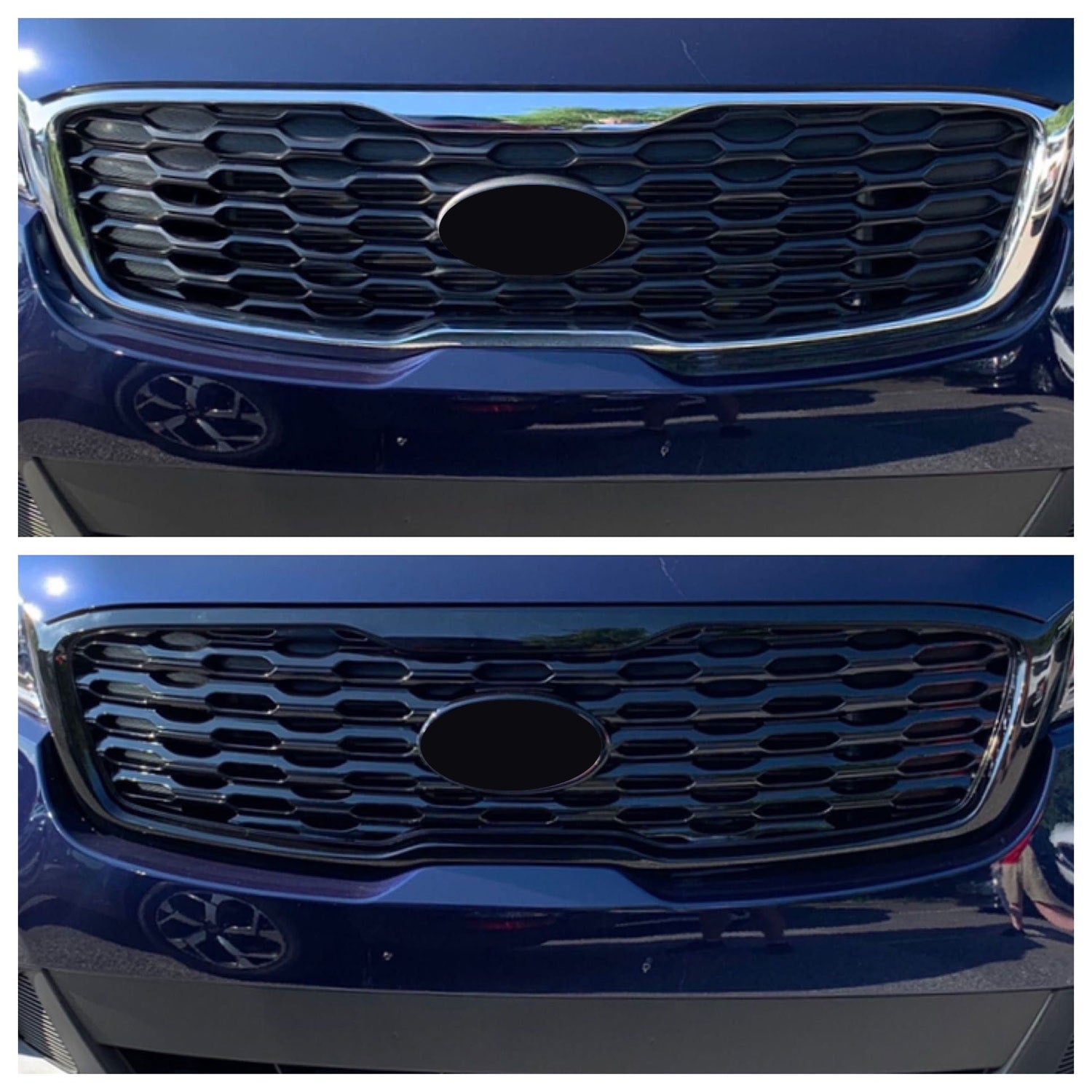 2019-2020 Kia Sorento Grille Overlay Gloss Black 1Pcs ABS Plastic