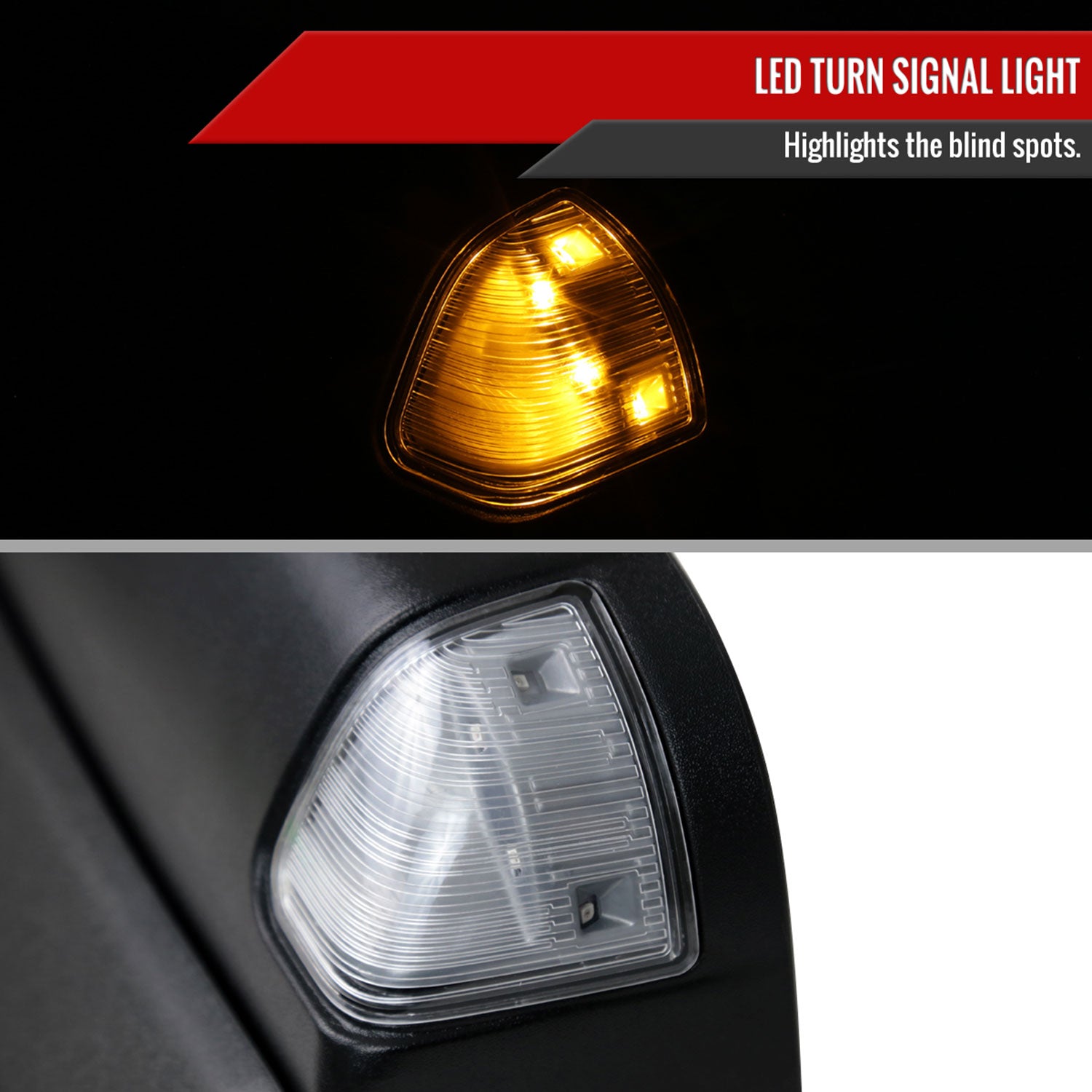 2013-2015 Dodge RAM Heated Towing Mirrors Clear Lens Turn & Puddle Lights