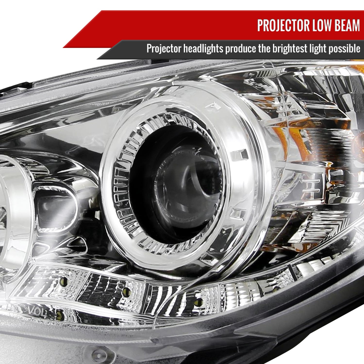 2006-2007 Subaru Impreza WRX/STI Projector Headlights LED Light Strip Chrome