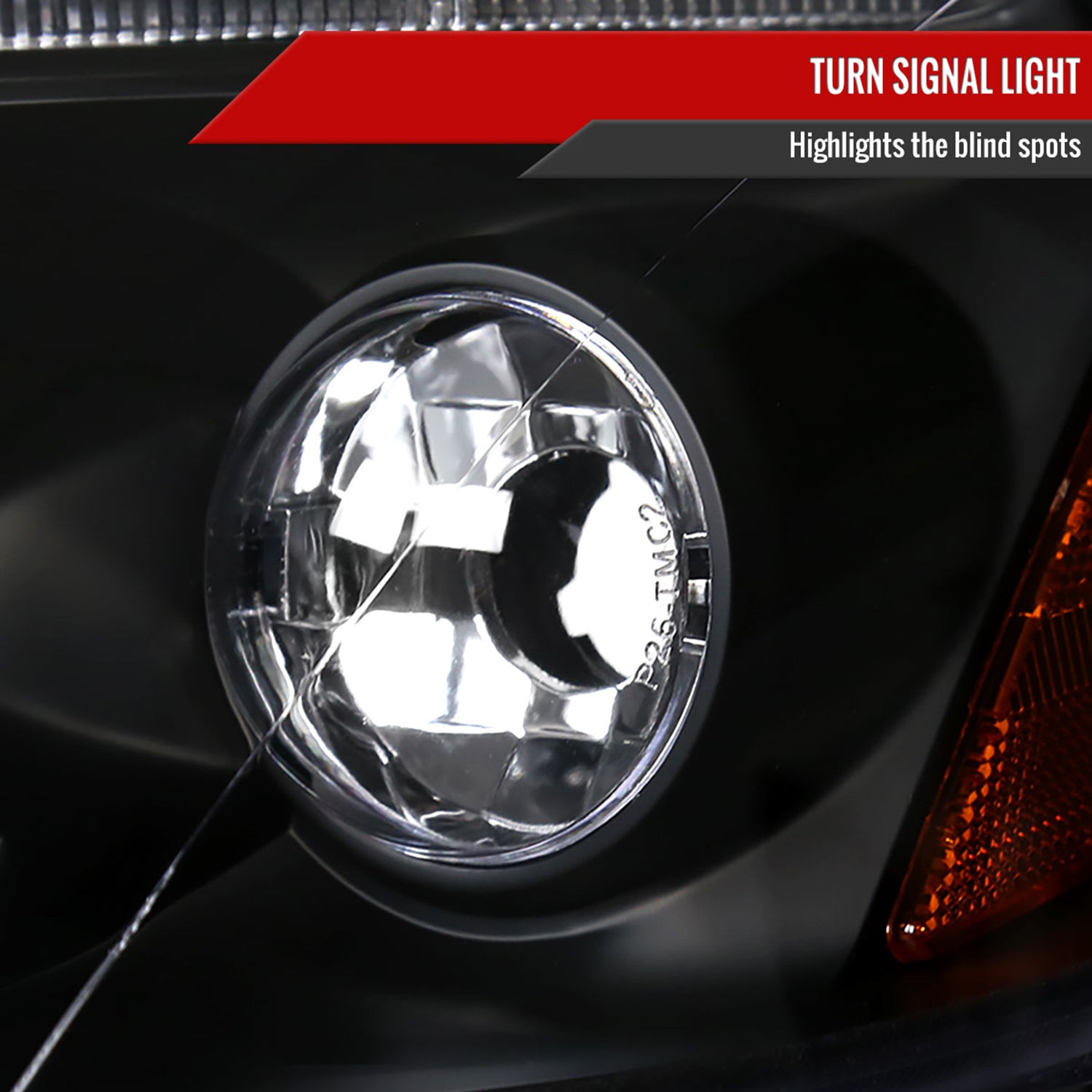 2003-2008 Toyota Corolla Dual Halo Projector Headlights Matte Black/Clear Lens